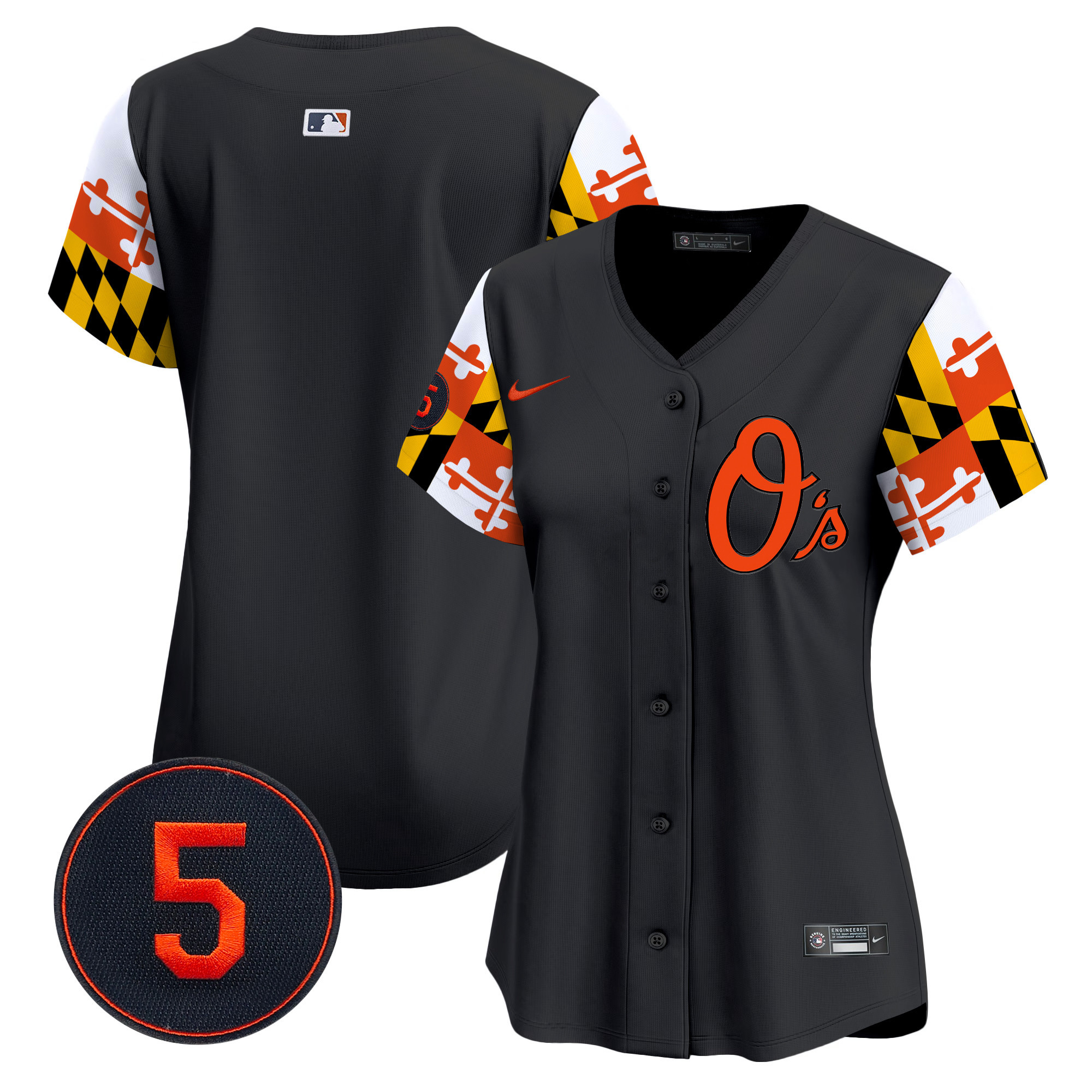 Women's Baltimore Orioles Robinson Patch Vapor Premier Limited Black Jersey V5 - All Stitched