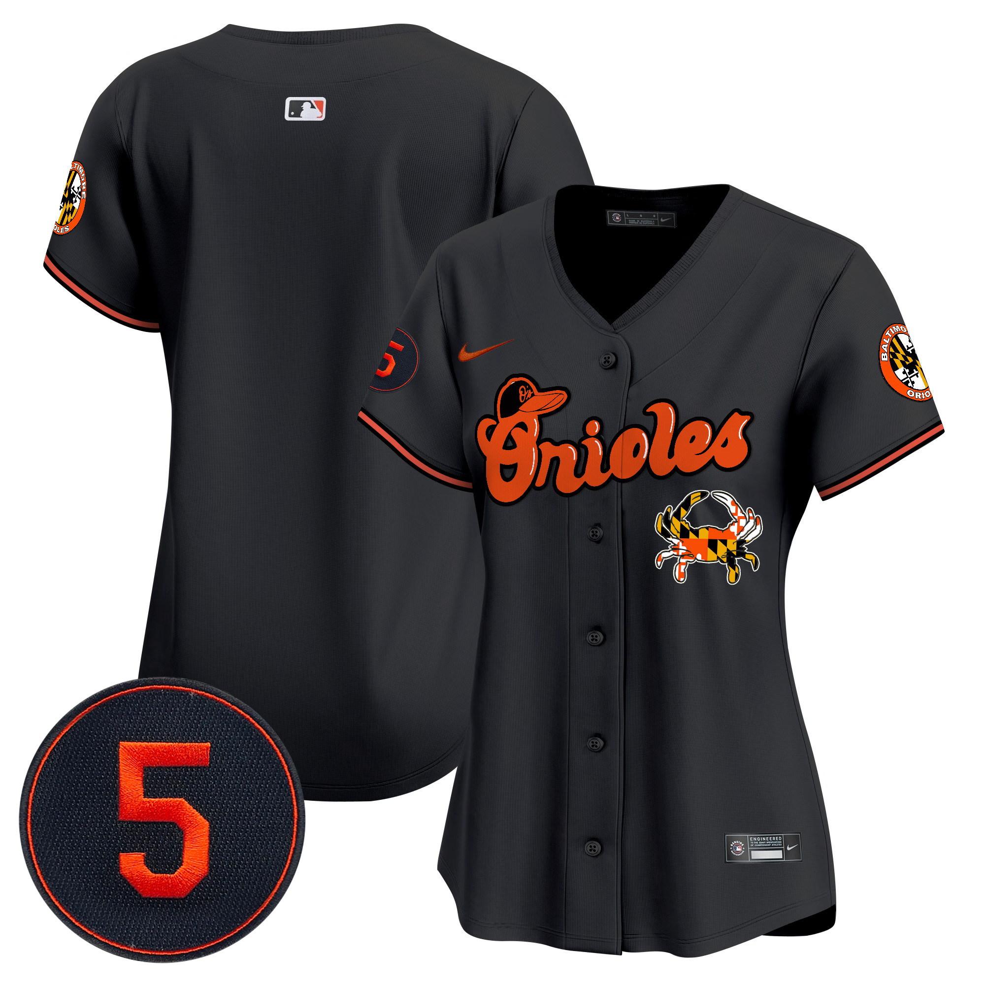 Women's Baltimore Orioles Robinson Patch Vapor Premier Limited Black Jersey V6 - All Stitched