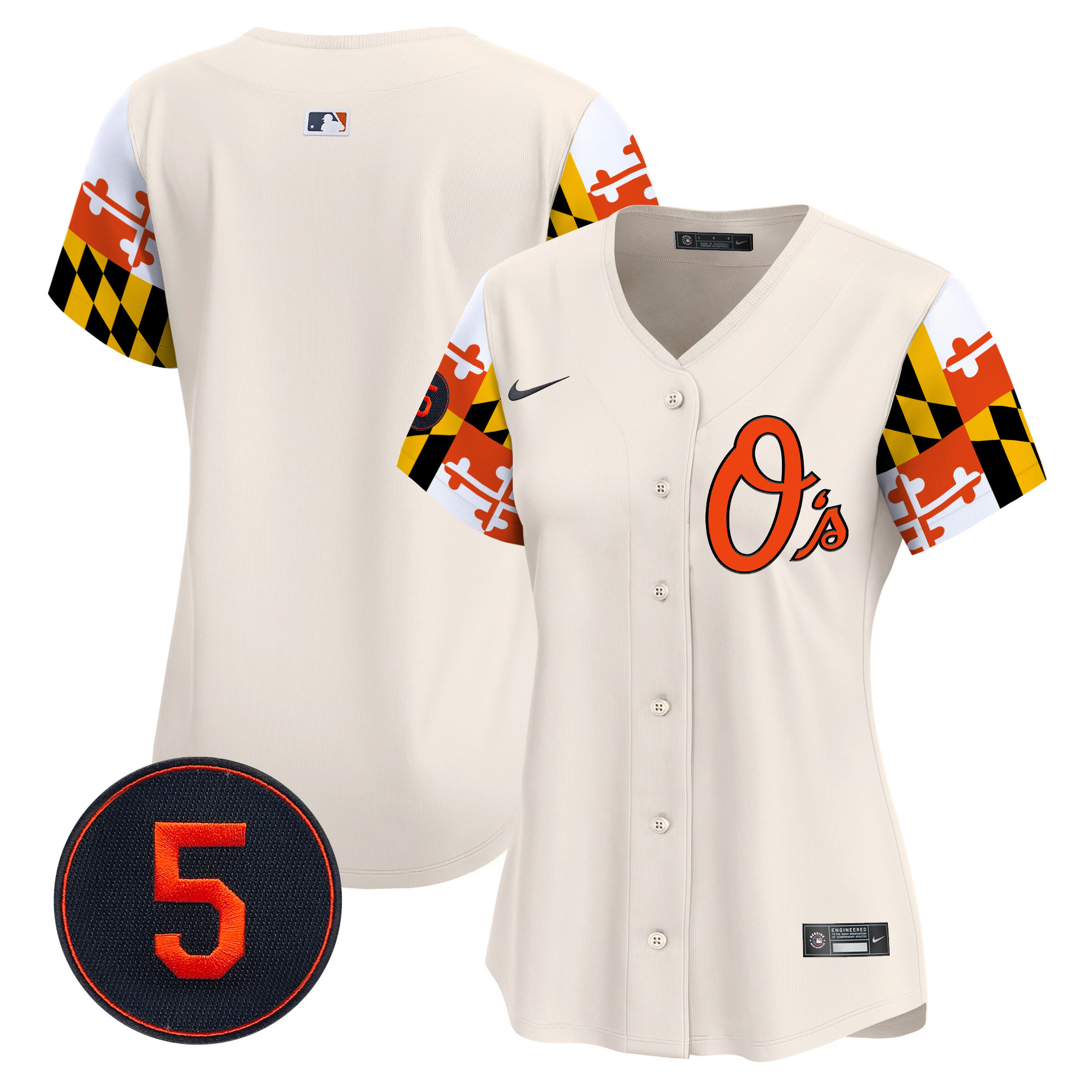 Women's Baltimore Orioles Robinson Patch Vapor Premier Limited Cream Jersey V5 - All Stitched