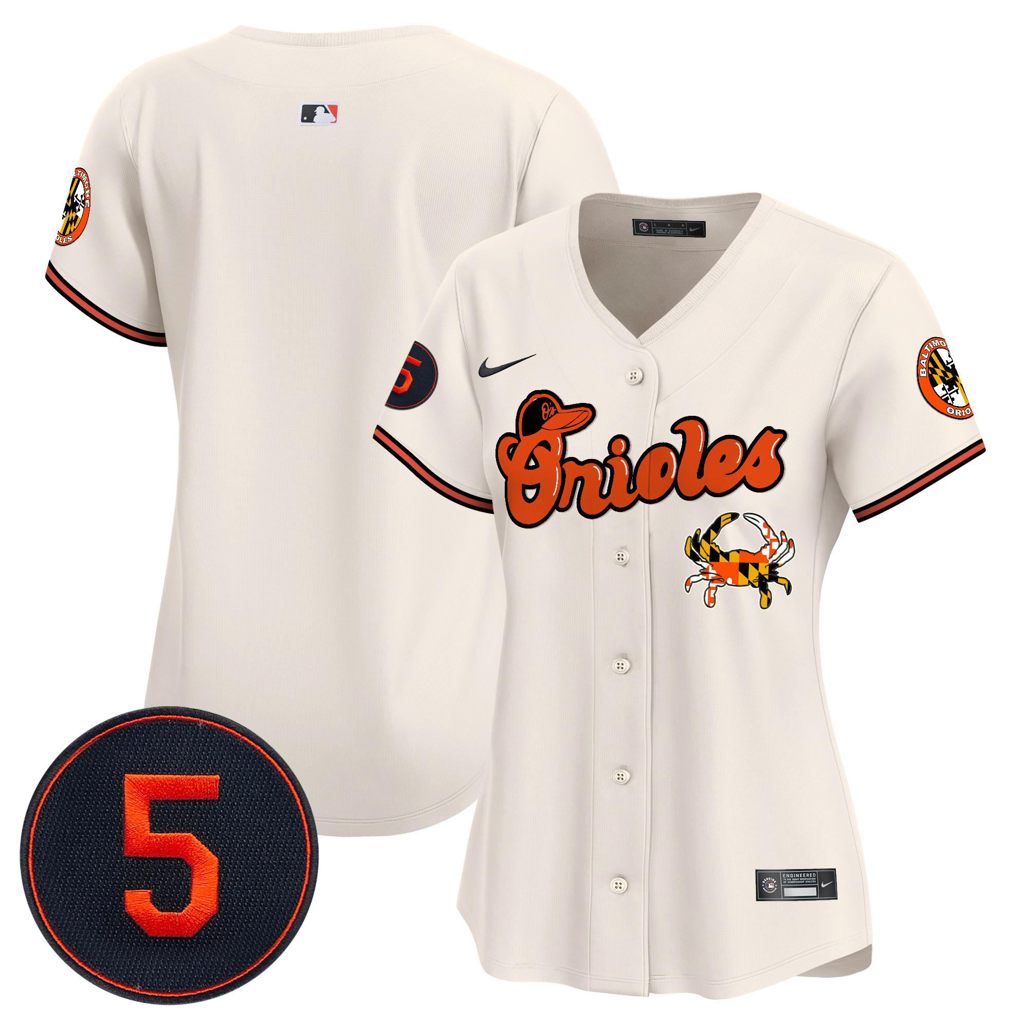 Women's Baltimore Orioles Robinson Patch Vapor Premier Limited Cream Jersey V6 - All Stitched