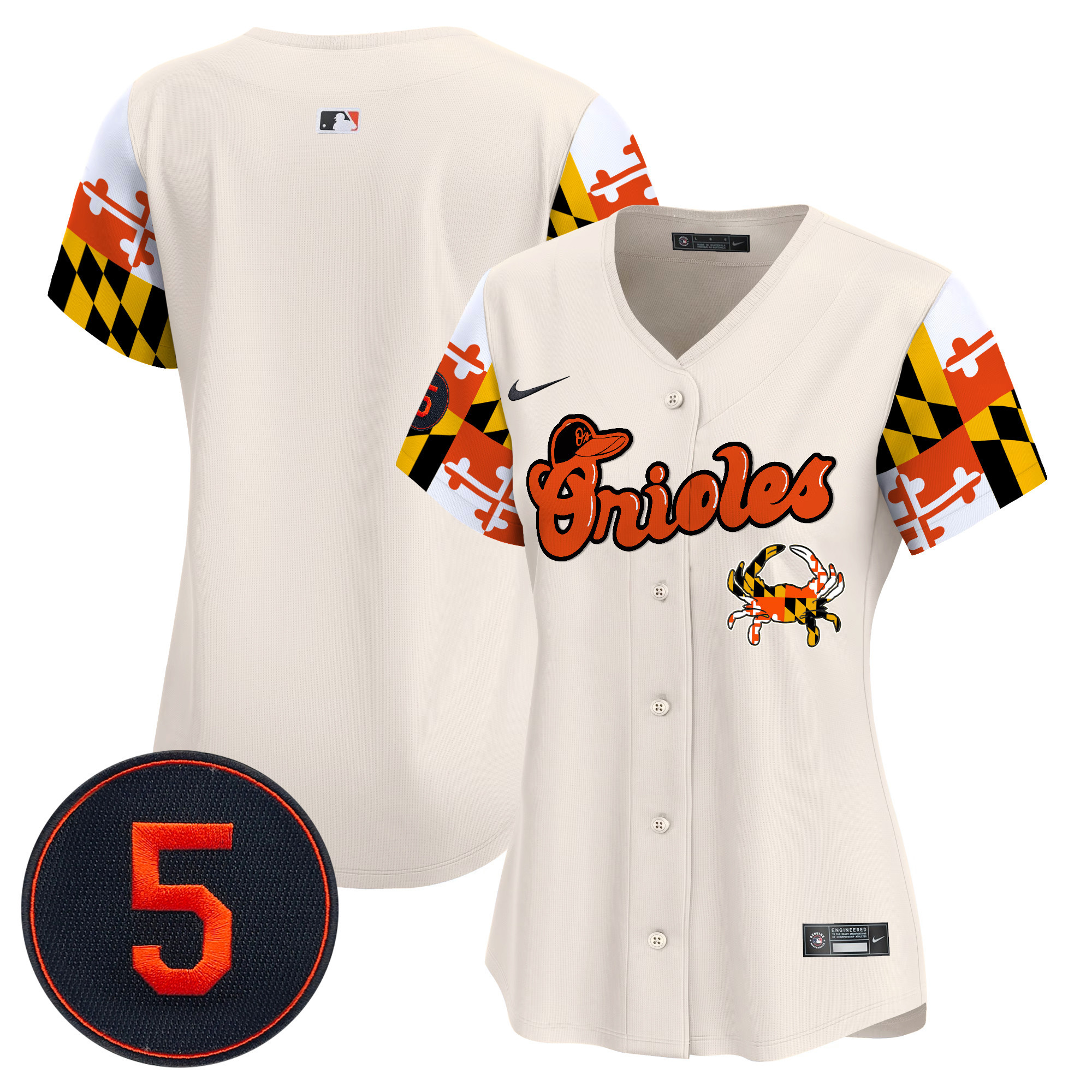 Women's Baltimore Orioles Robinson Patch Vapor Premier Limited Cream Jersey V7 - All Stitched