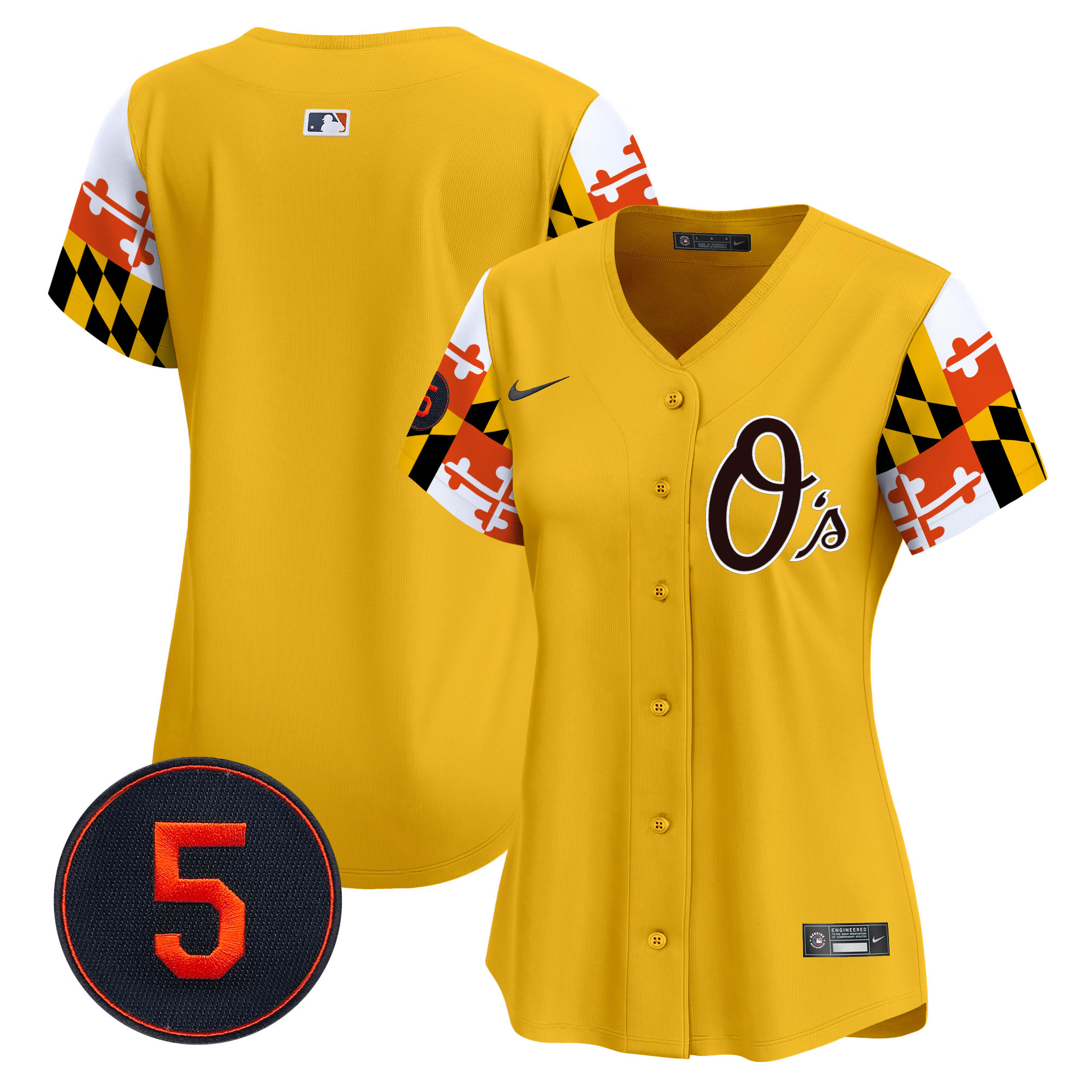 Women's Baltimore Orioles Robinson Patch Vapor Premier Limited Gold Jersey V5 - All Stitched