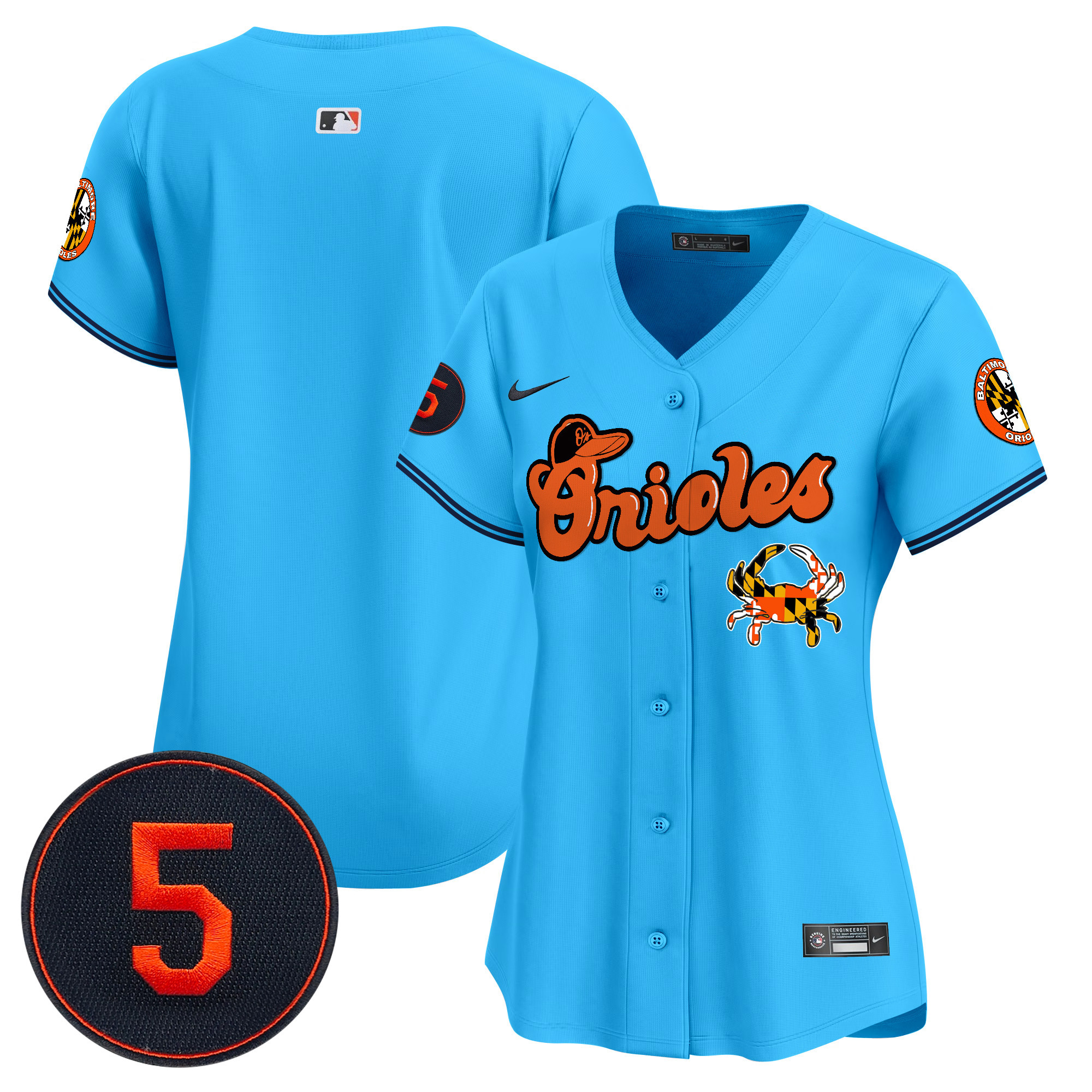 Women's Baltimore Orioles Robinson Patch Vapor Premier Limited Light Blue Jersey V6 - All Stitched