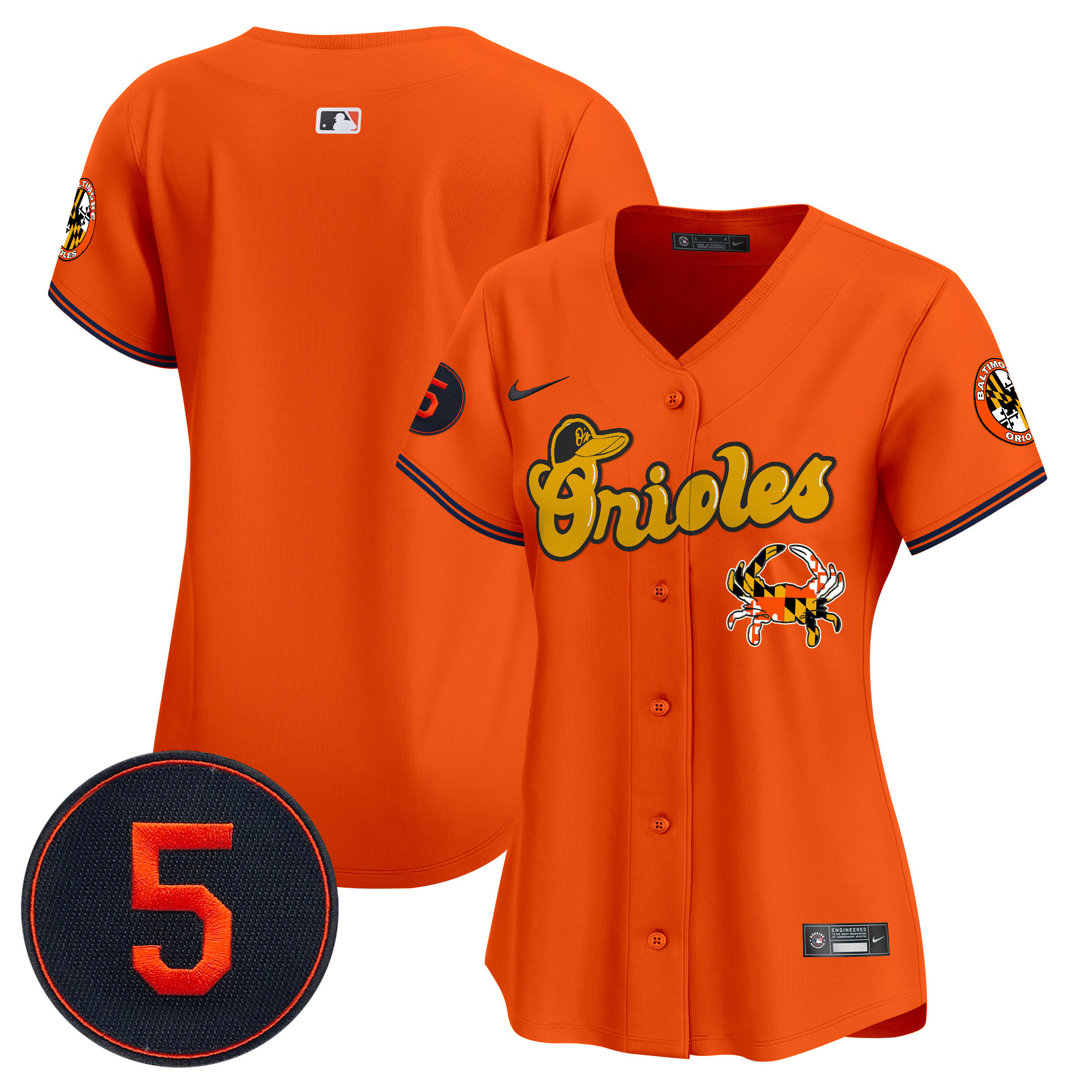 Women's Baltimore Orioles Robinson Patch Vapor Premier Limited Orange Jersey V6 - All Stitched