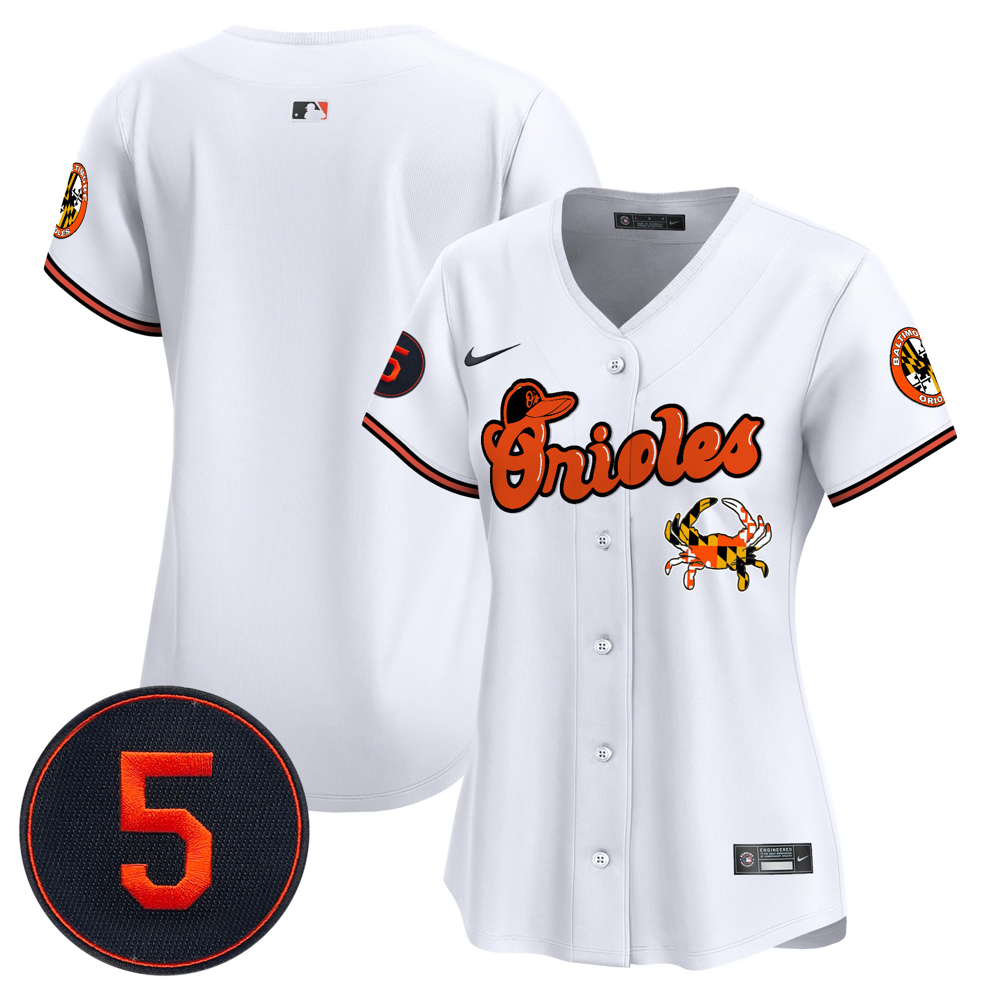 Women's Baltimore Orioles Robinson Patch Vapor Premier Limited White Jersey V6 - All Stitched