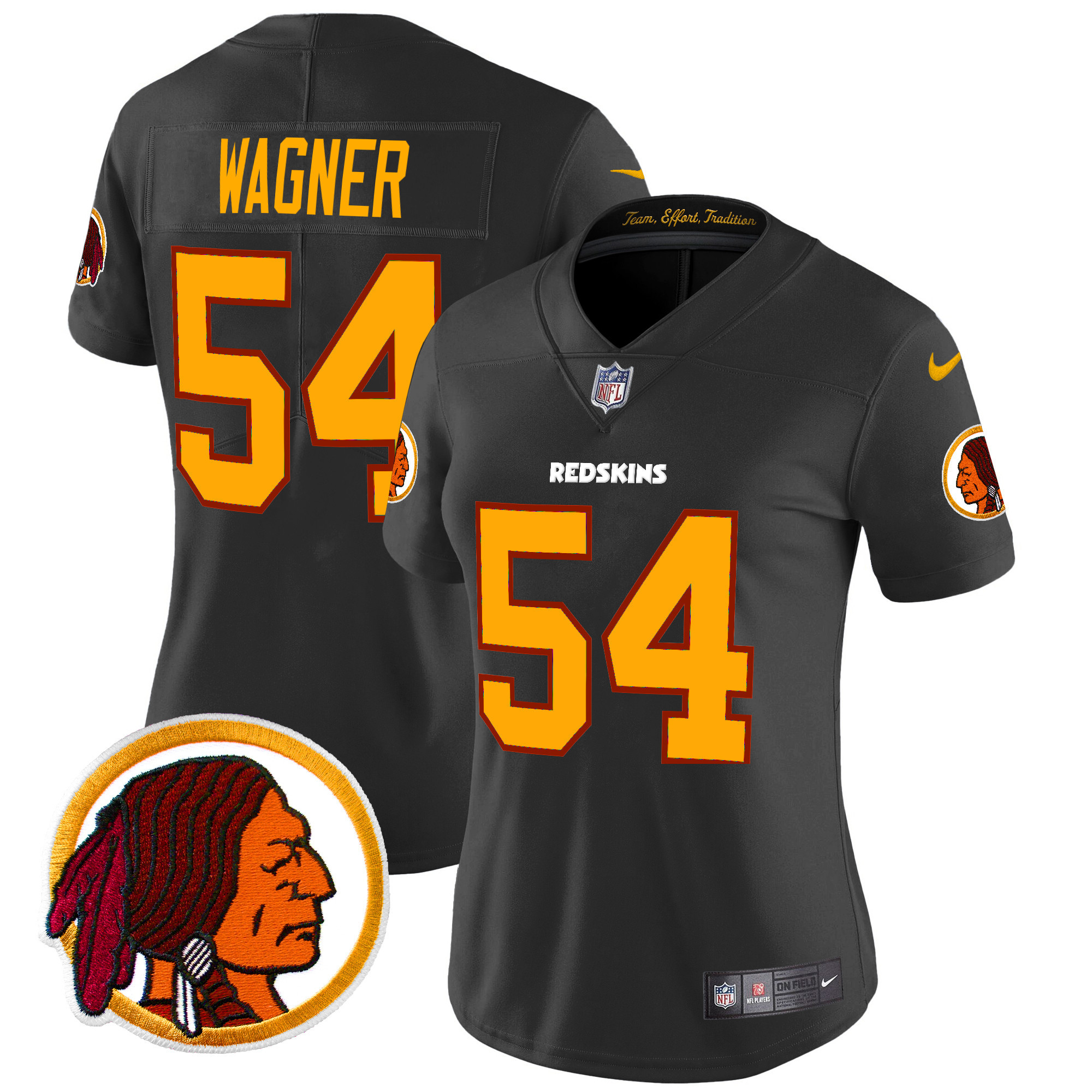 Women's Bobby Wagner Washington Redskins Throwback Vapor Limited Black Jersey V2 - All Stitched