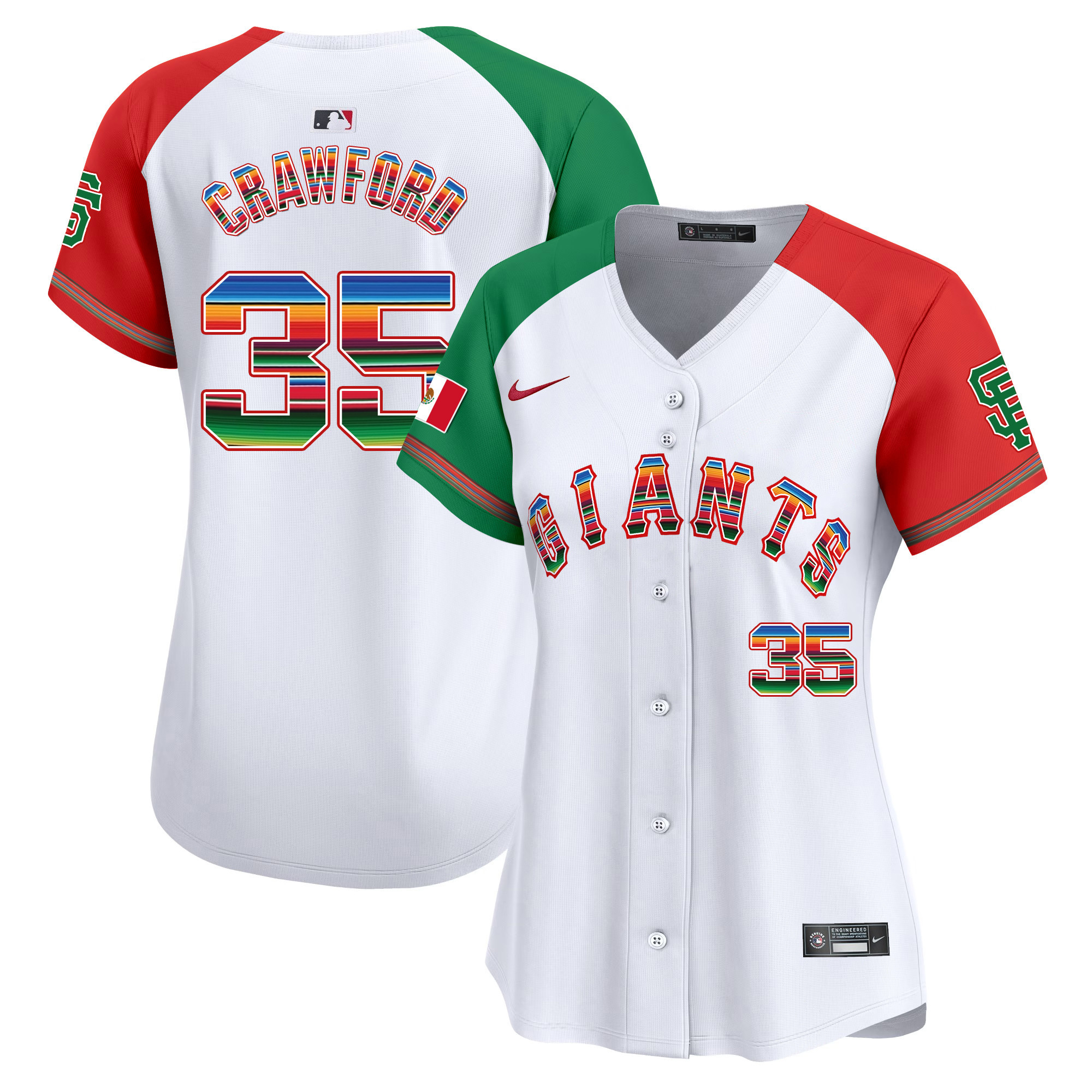 Women's Brandon Crawford San Francisco Giants Mexico Vapor Premier Limited Alternate Jersey - All Stitched