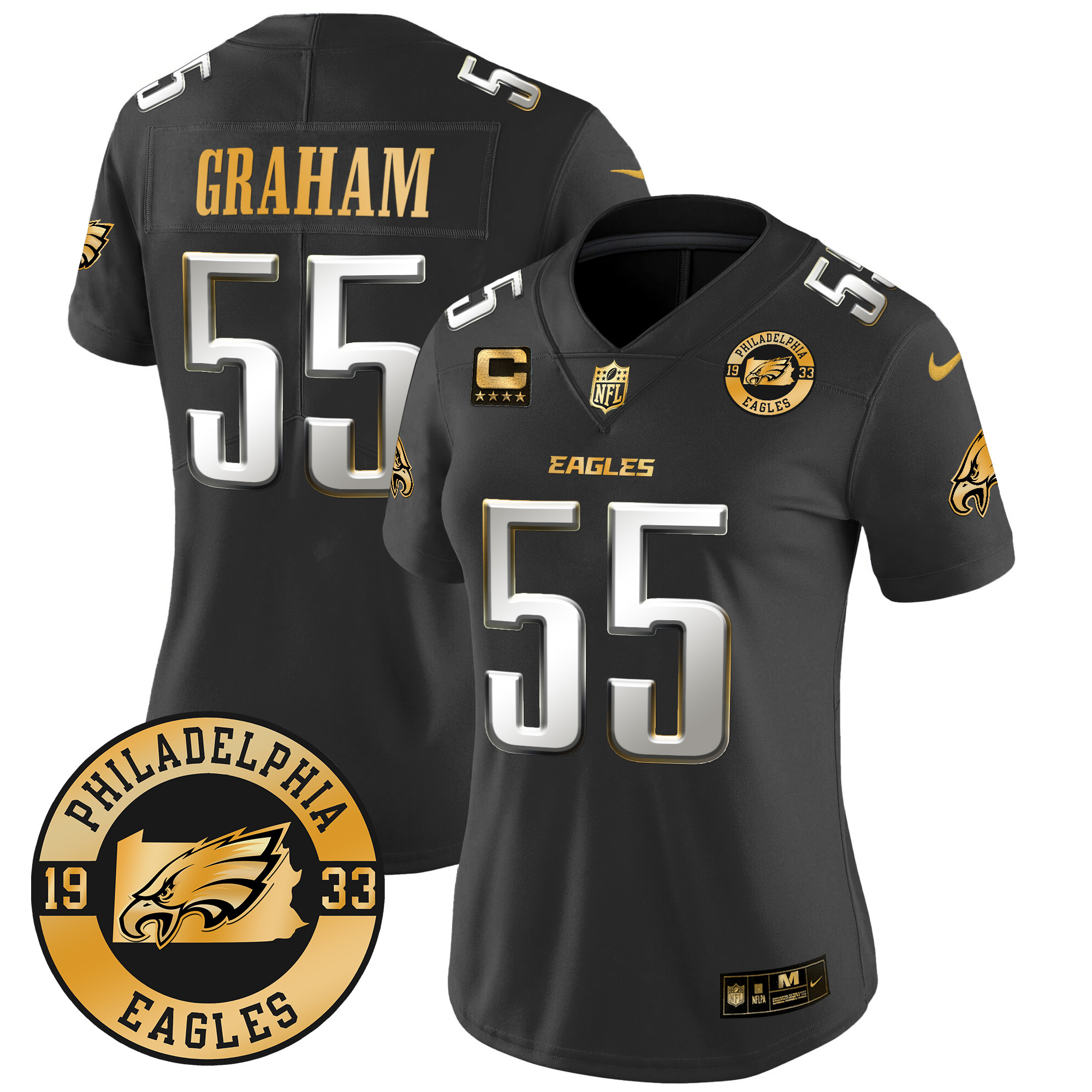 Women's Brandon Graham Philadelphia Eagles 2024 Gold Vapor Limited Black Limited Jersey - All Stitched