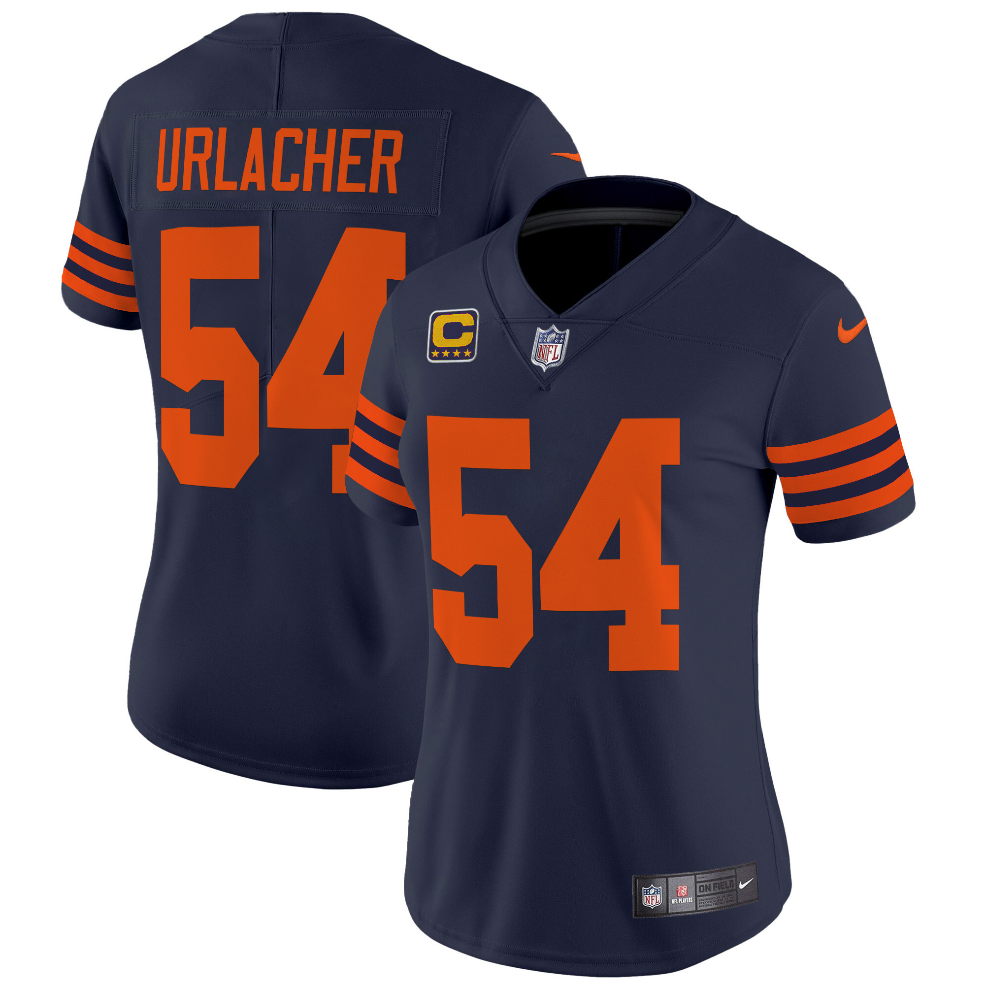 Women's Brian Urlacher Chicago Bears Throwback Vapor Limited Navy Jersey - All Stitched