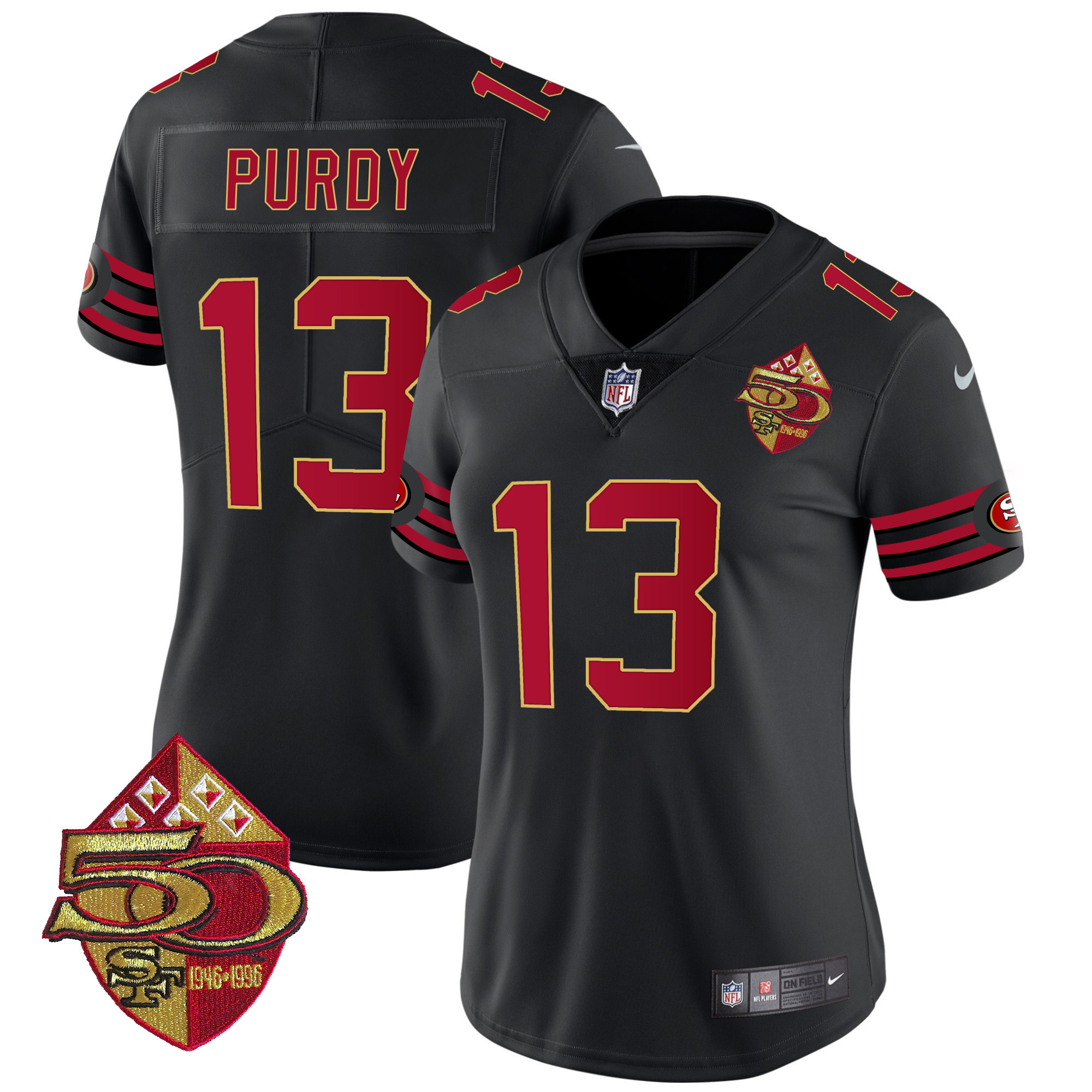 Women's Brock Purdy San Francisco 49ers 1996 Throwback Vapor Limited Black Jersey - All Stitched