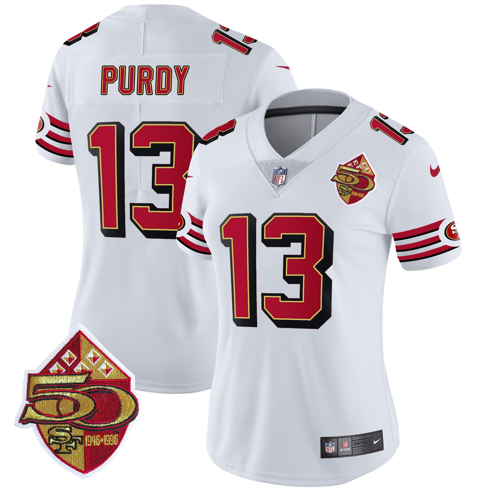Women's Brock Purdy San Francisco 49ers 1996 Throwback Vapor Limited White Jersey - All Stitched