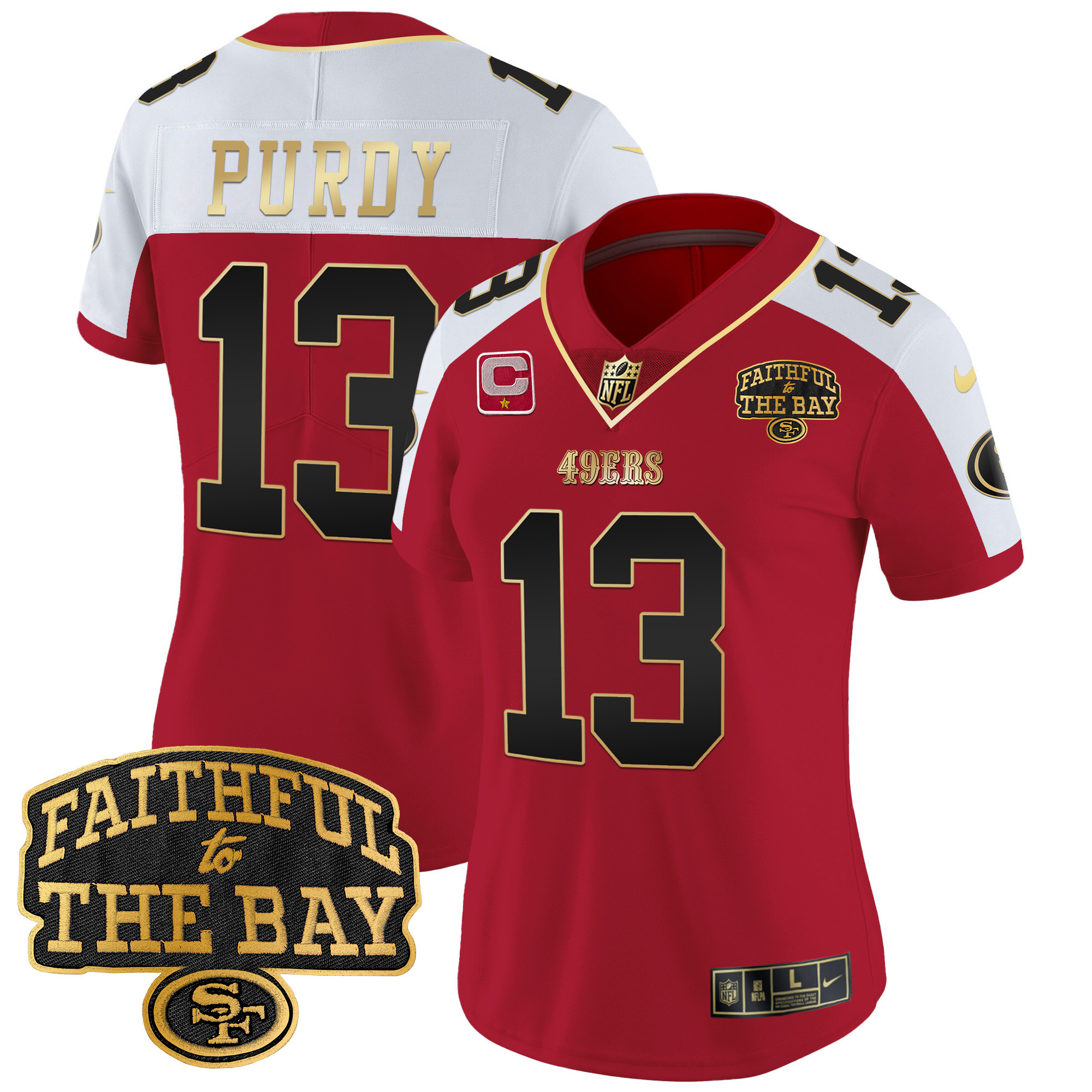 Women's Brock Purdy San Francisco 49ers Faithful To The Bay Patch Vapor Limited Alternate Jersey V8 - All Stitched