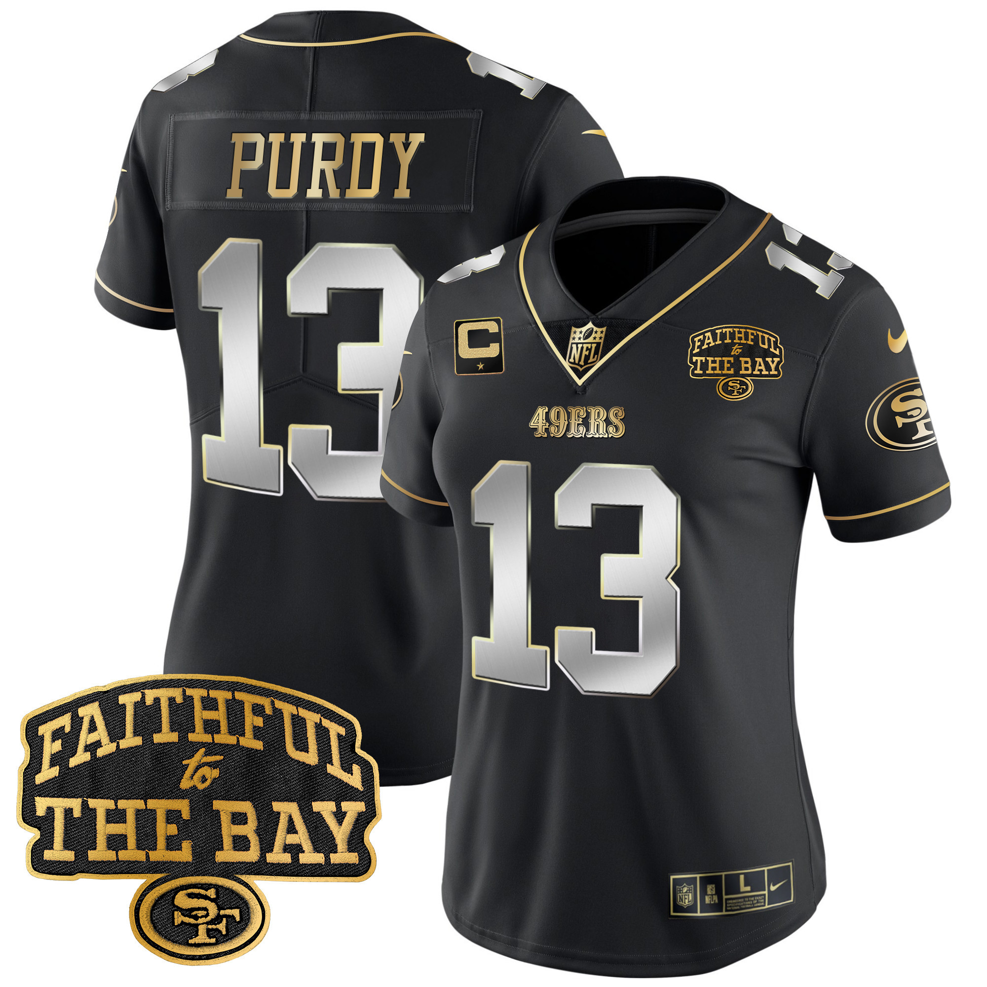 Women's Brock Purdy San Francisco 49ers Faithful To The Bay Patch Vapor Limited Black Limited Jersey V8 - All Stitched