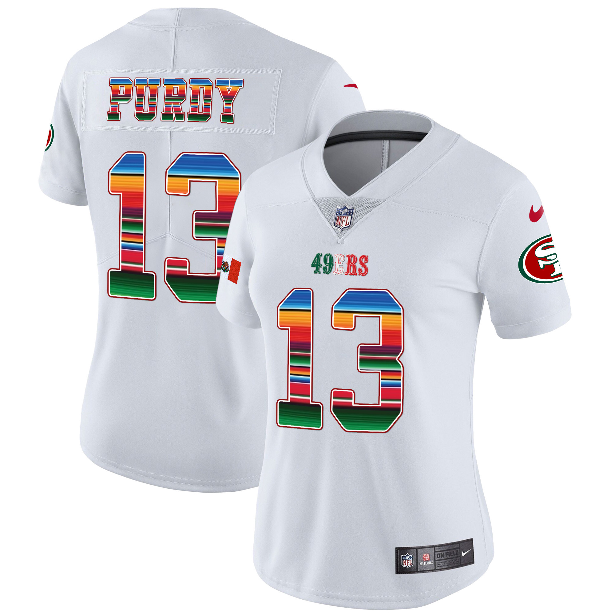 Women's Brock Purdy San Francisco 49ers Mexico Vapor White Jersey V3 - All Stitched
