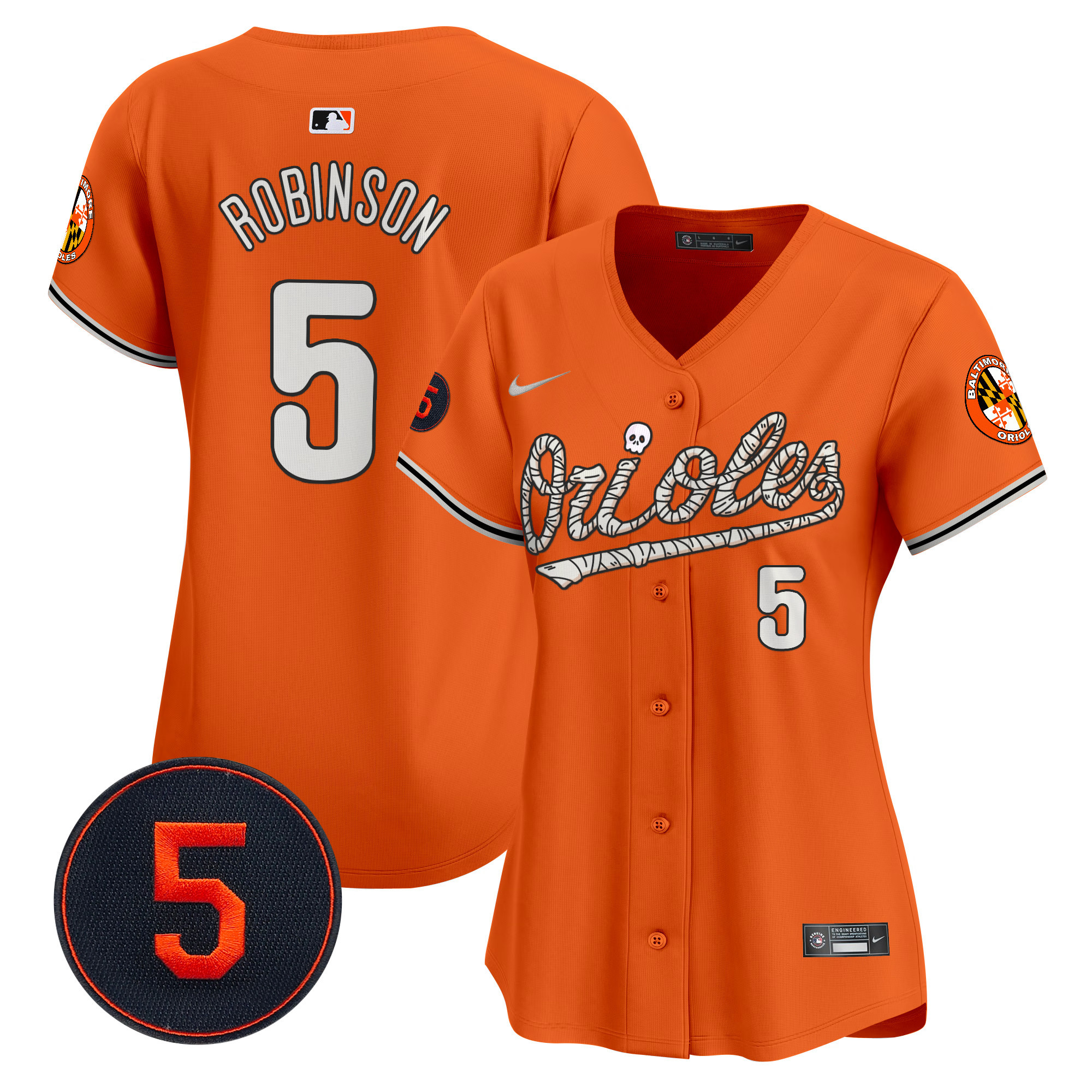 Women's Brooks Robinson Baltimore Orioles Halloween Vapor Premier Limited Orange Jersey - All Stitched