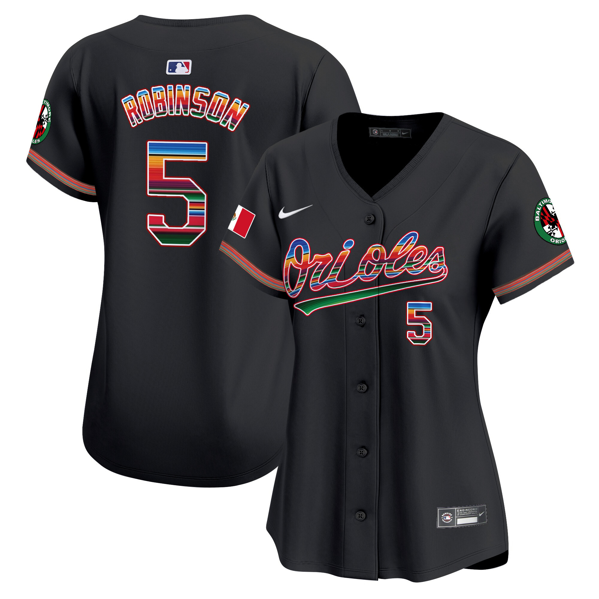 Women's Brooks Robinson Baltimore Orioles Mexico Vapor Premier Limited Black Jersey - All Stitched