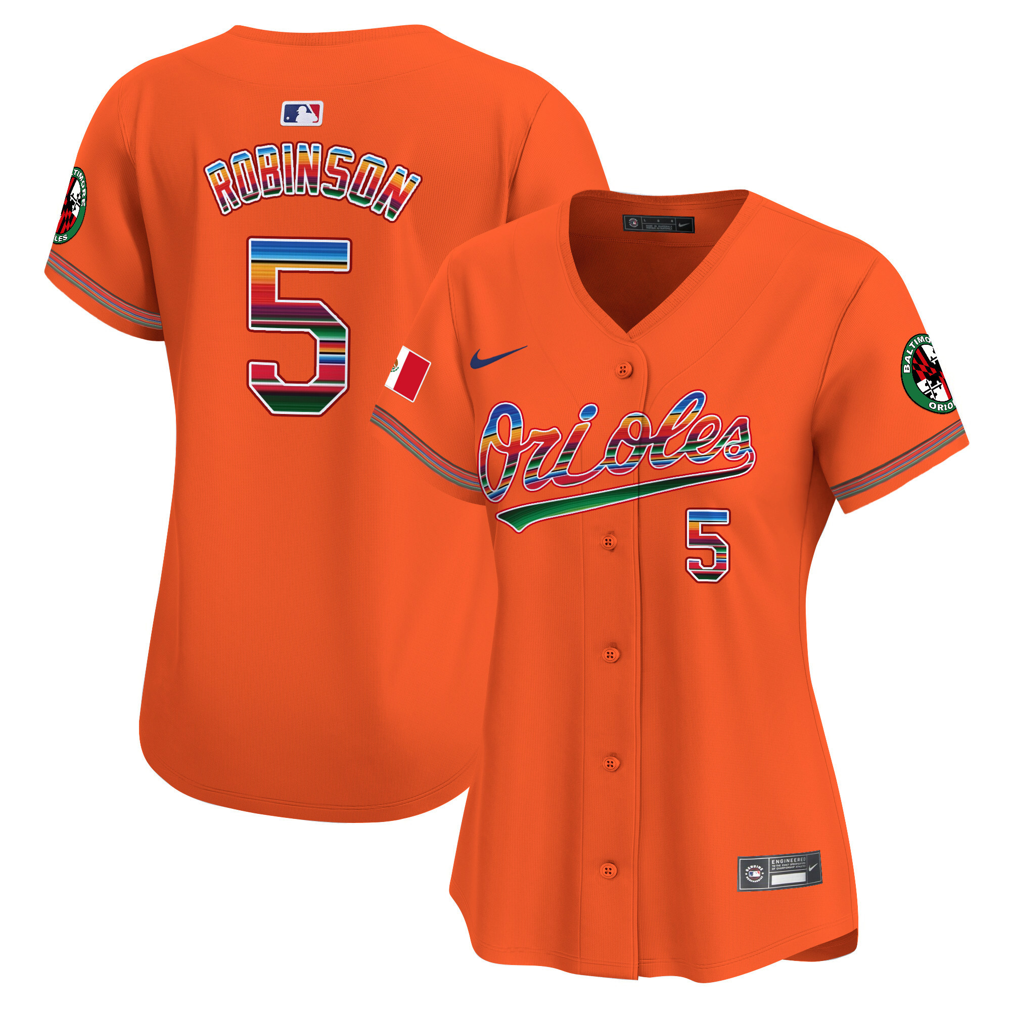 Women's Brooks Robinson Baltimore Orioles Mexico Vapor Premier Limited Orange Jersey - All Stitched