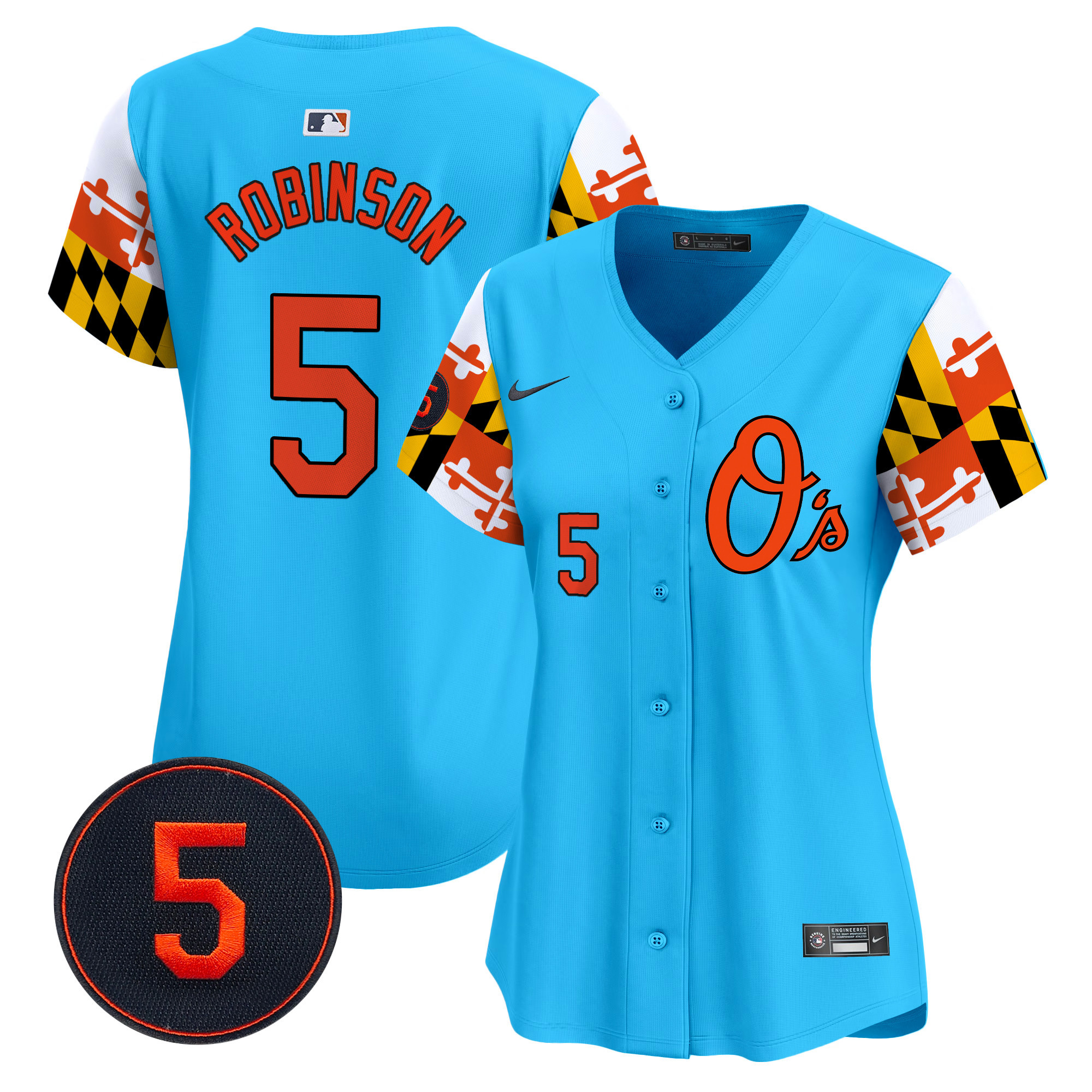 Women's Brooks Robinson Baltimore Orioles Robinson Patch Vapor Premier Limited Light Blue Jersey V5 - All Stitched