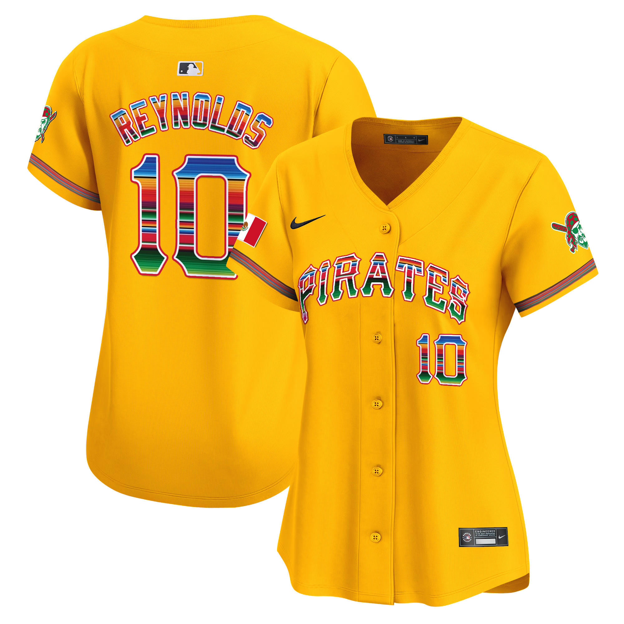 Women's Bryan Reynolds Pittsburgh Pirates Mexico Vapor Premier Limited Gold Jersey - All Stitched