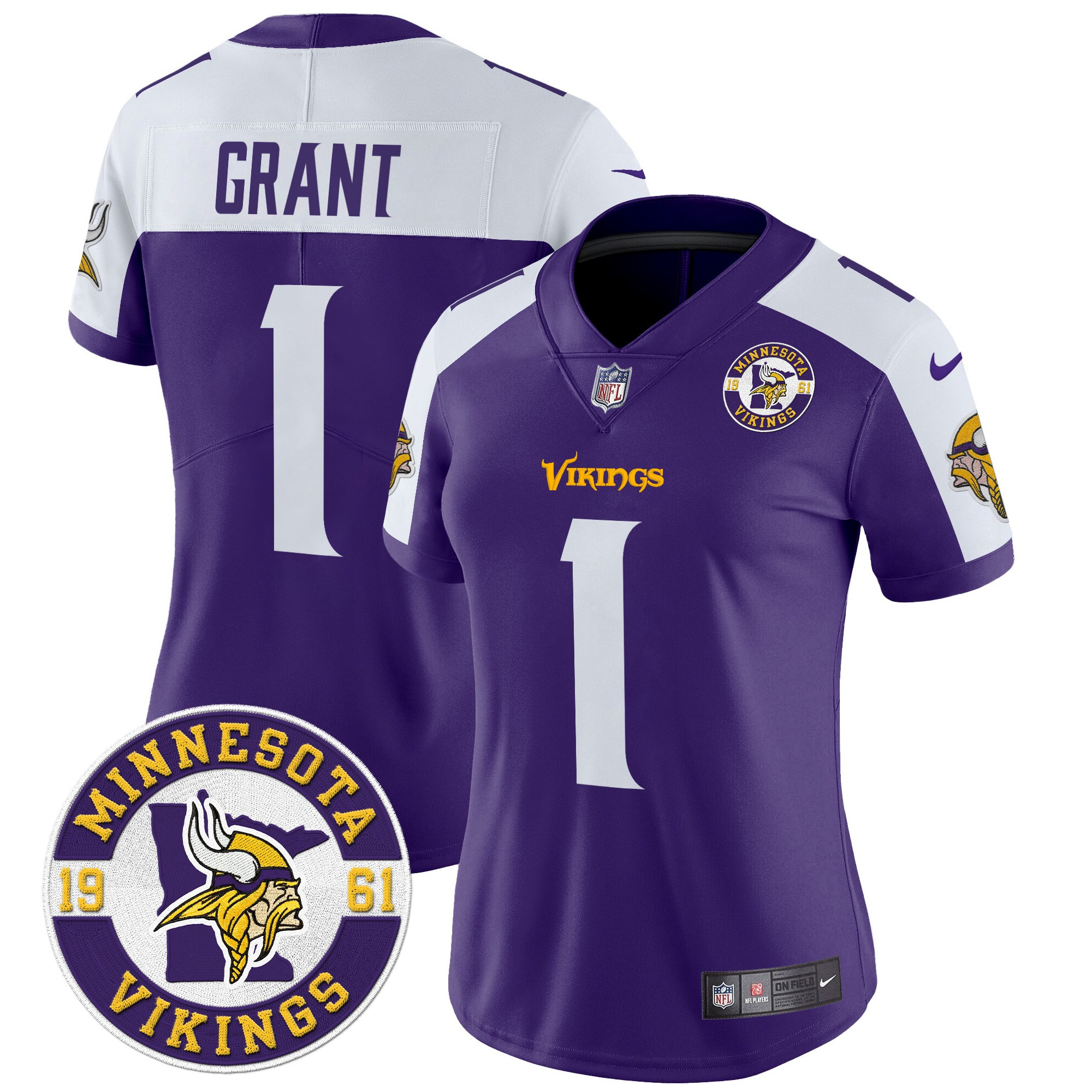 Women's Bud Grant Minnesota Vikings 2024 Vapor Limited Purple Alternate Jersey - All Stitched