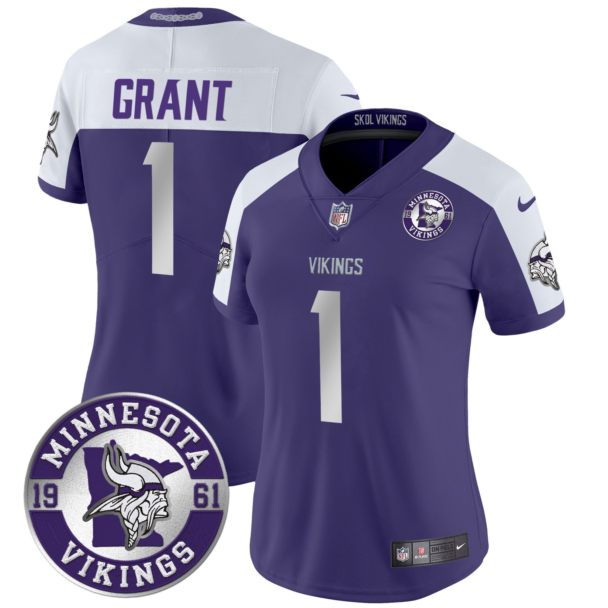 Women's Bud Grant Minnesota Vikings 2024 Vapor Limited Purple Alternate Jersey - All Stitched