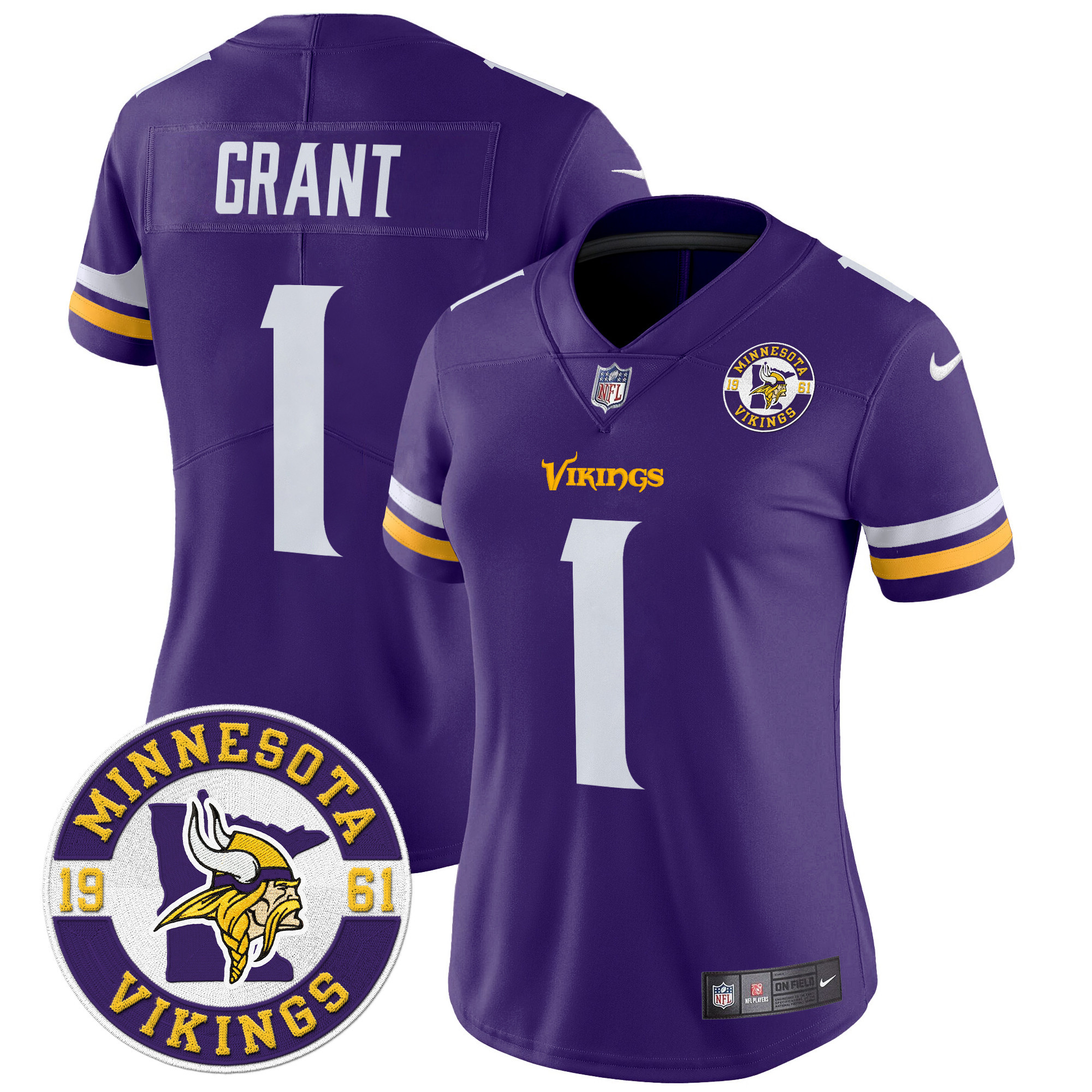 Women's Bud Grant Minnesota Vikings 2024 Vapor Limited Purple Jersey - All Stitched
