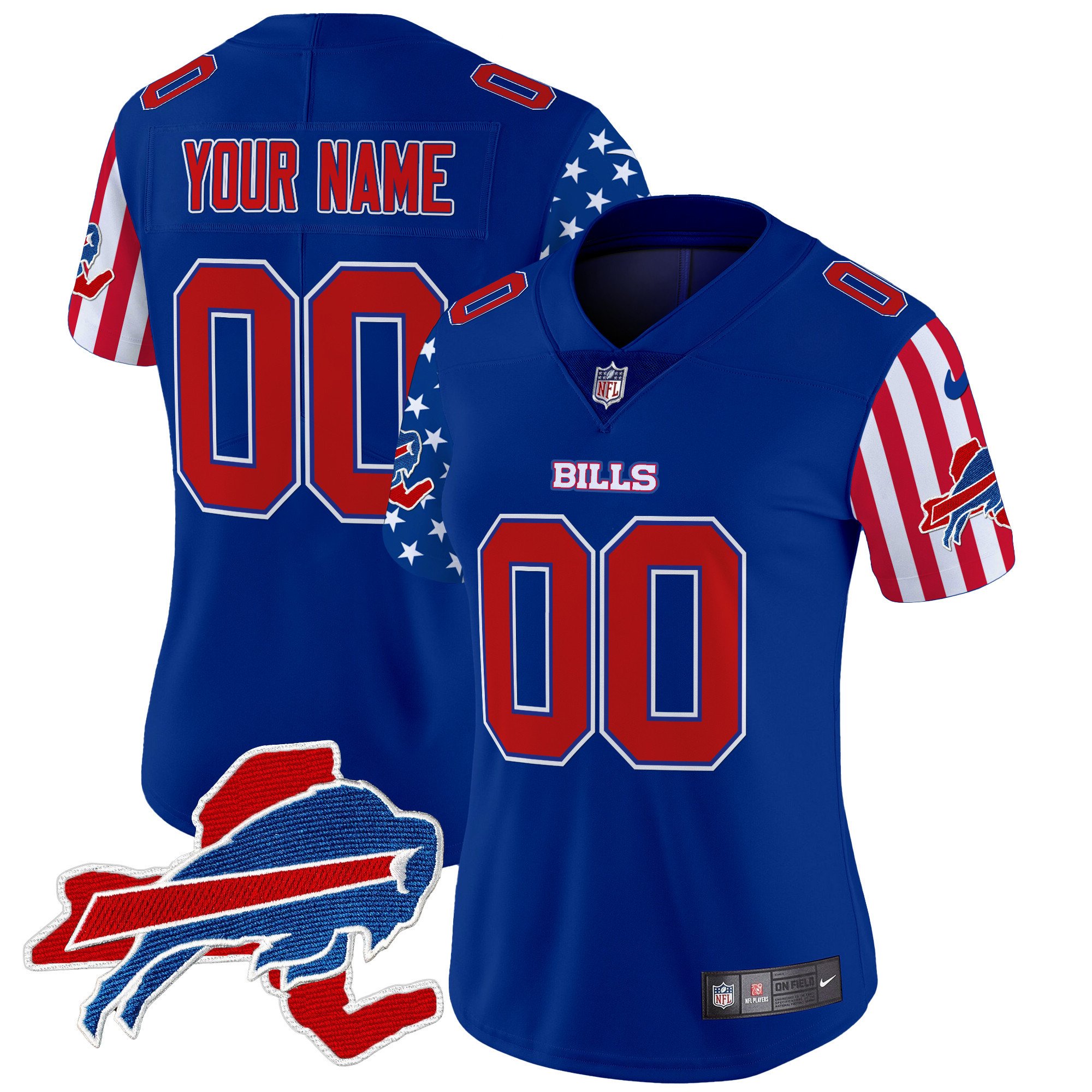 Women's Buffalo Bills American Style Vapor Limited Custom Royal Jersey - All Stitched