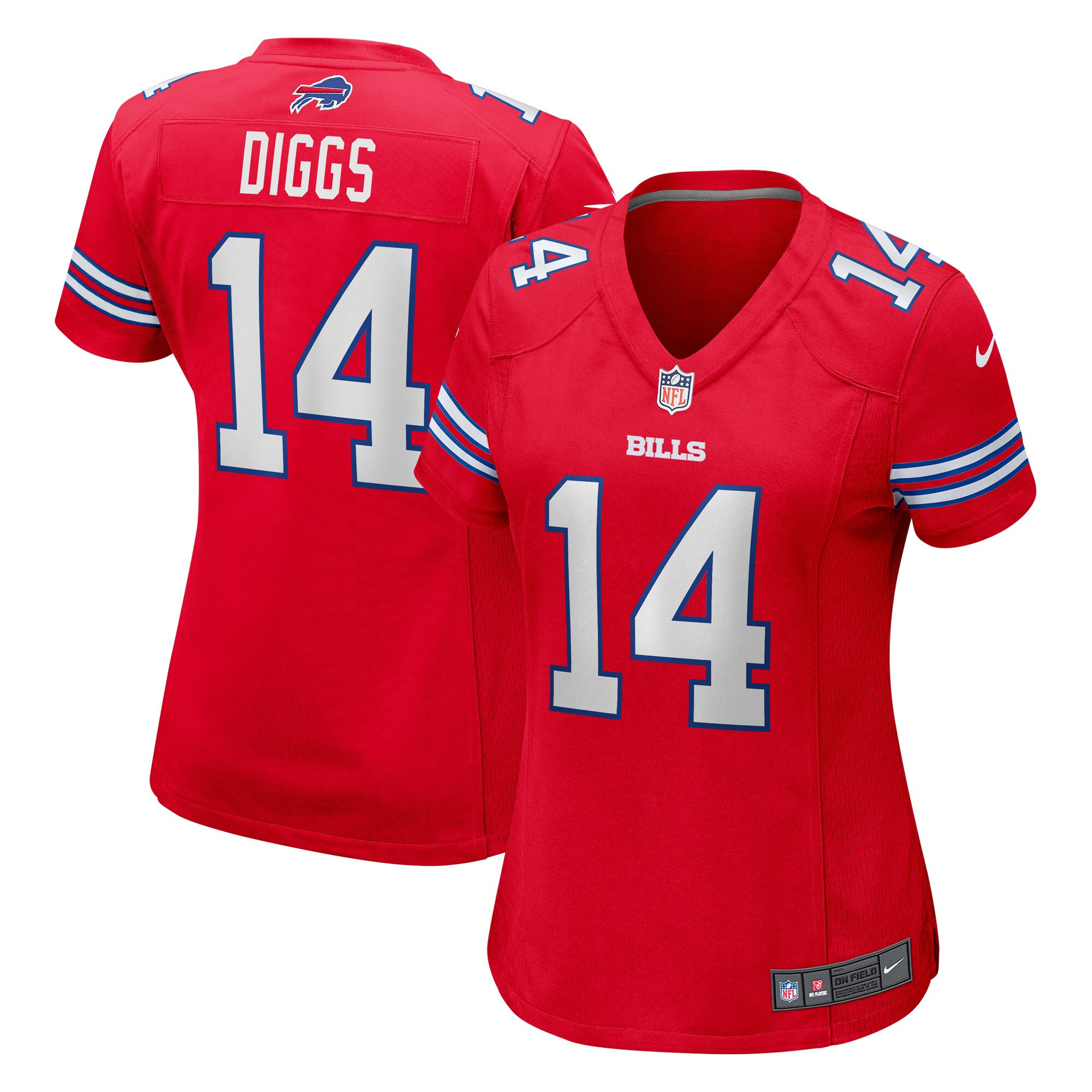 Women's Buffalo Bills Stefon Diggs Red Jersey - All Stitched 