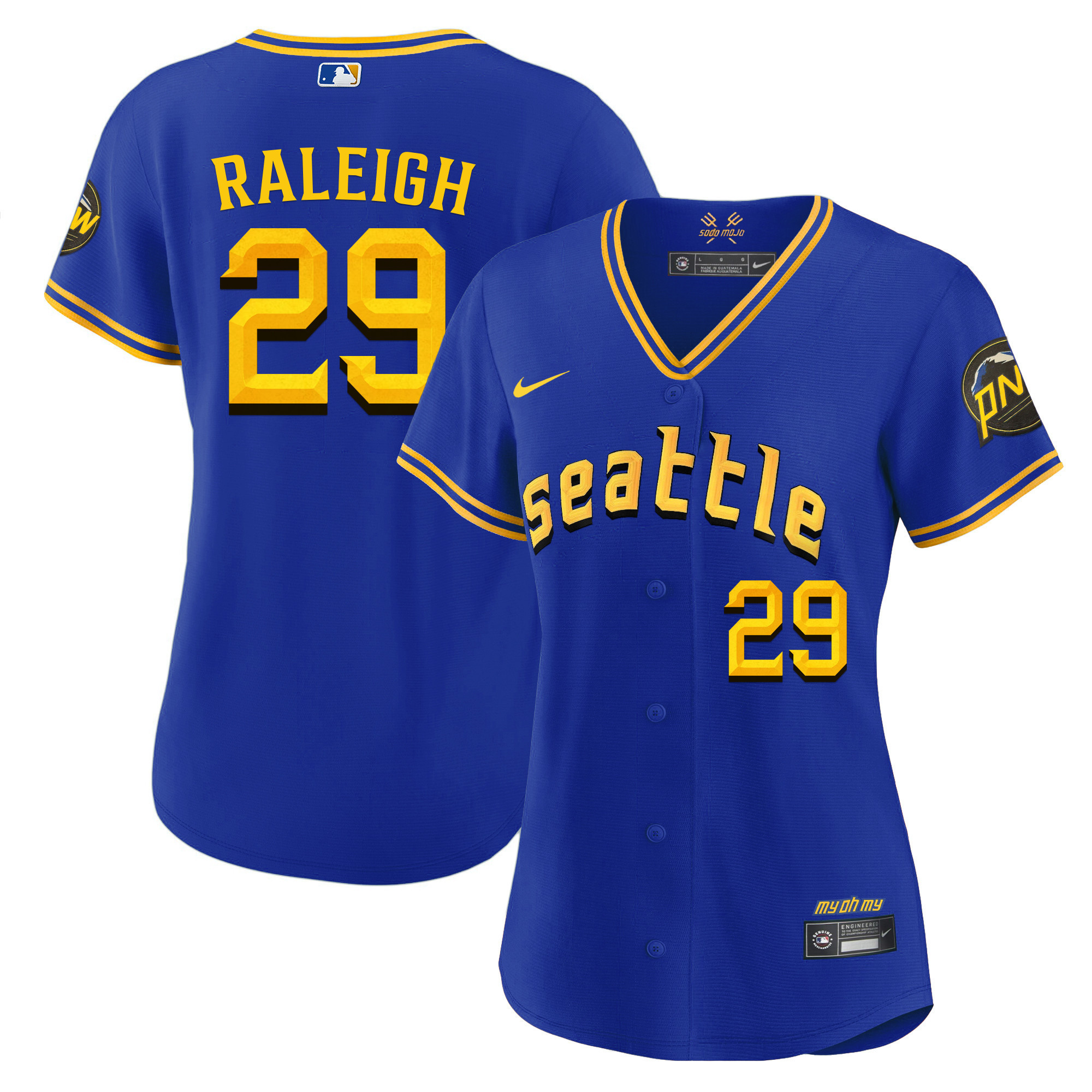 Women's Cal Raleigh Seattle Mariners 2023 City Connect Fan Made Royal Jersey - All Stitched