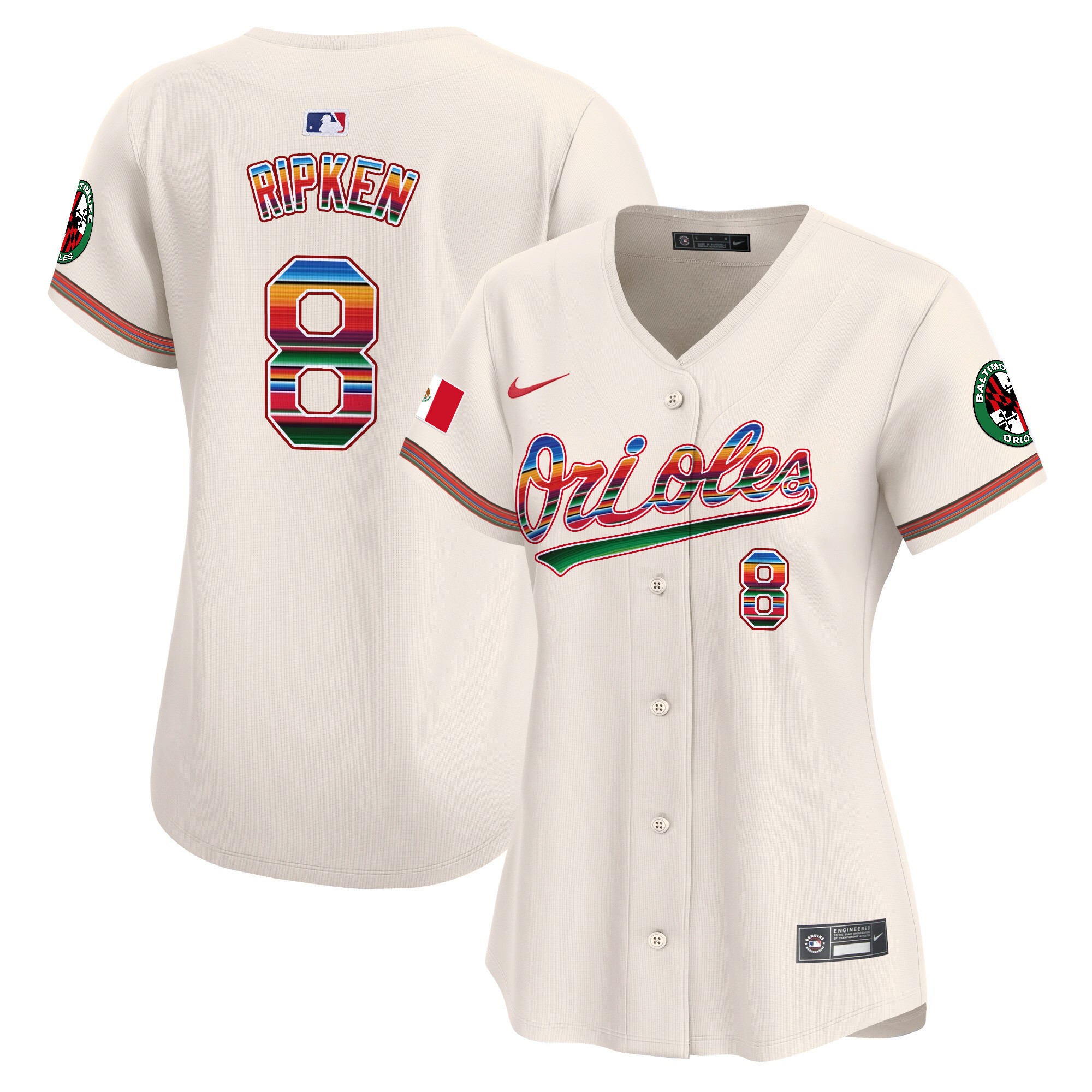 Women's Cal Ripken Baltimore Orioles Mexico Vapor Premier Limited Cream Jersey - All Stitched