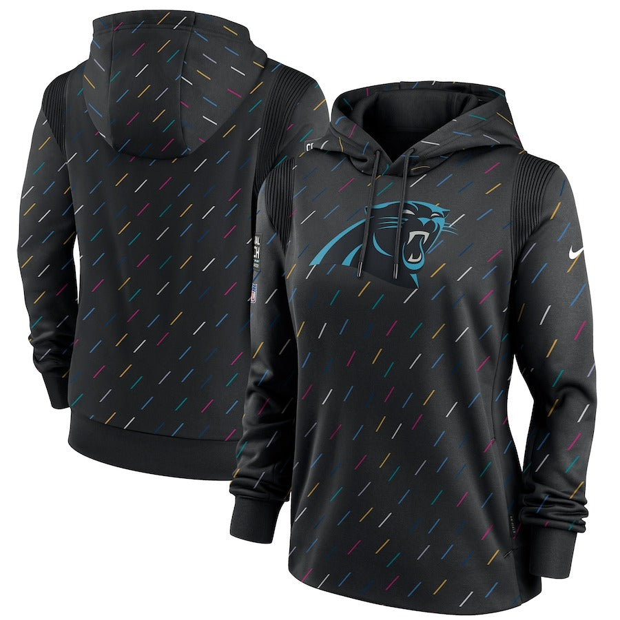 Women’s Carolina Panthers Nike Anthracite 2021 NFL Crucial Catch Therma Pullover Hoodie