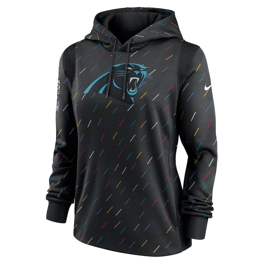 Women’s Carolina Panthers Nike Anthracite 2021 NFL Crucial Catch Therma Pullover Hoodie