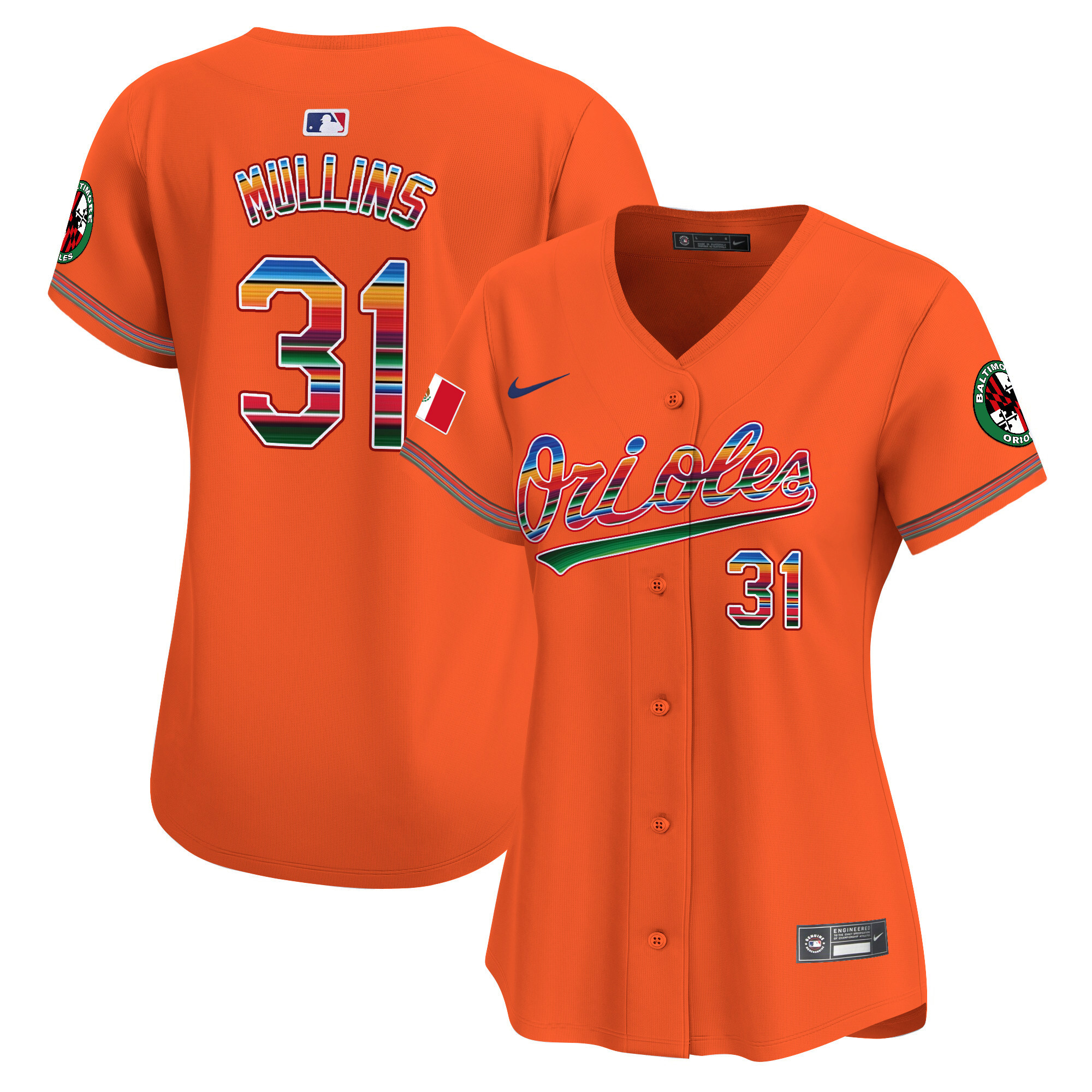 Women's Cedric Mullins Baltimore Orioles Mexico Vapor Premier Limited Orange Jersey - All Stitched