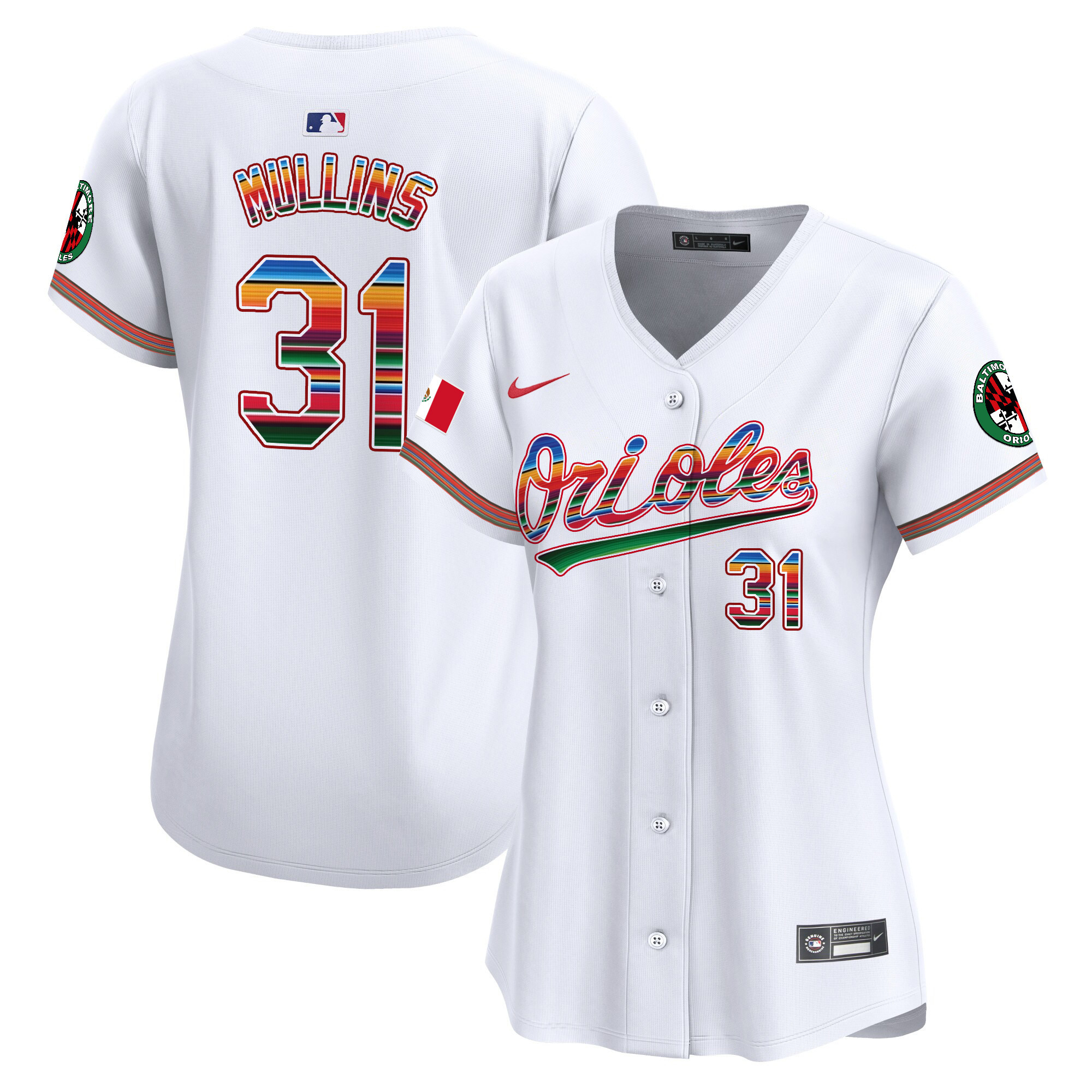 Women's Cedric Mullins Baltimore Orioles Mexico Vapor Premier Limited White Jersey - All Stitched