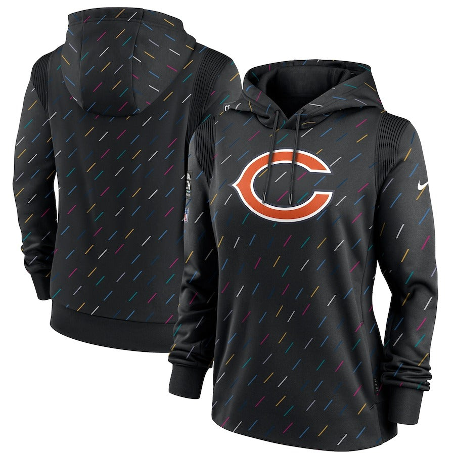 Women’s Chicago Bears Nike Anthracite 2021 NFL Crucial Catch Therma Pullover Hoodie