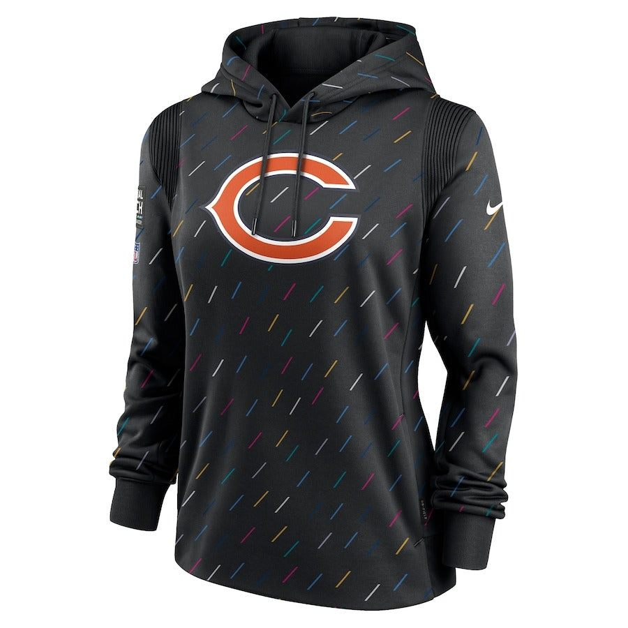 Women’s Chicago Bears Nike Anthracite 2021 NFL Crucial Catch Therma Pullover Hoodie