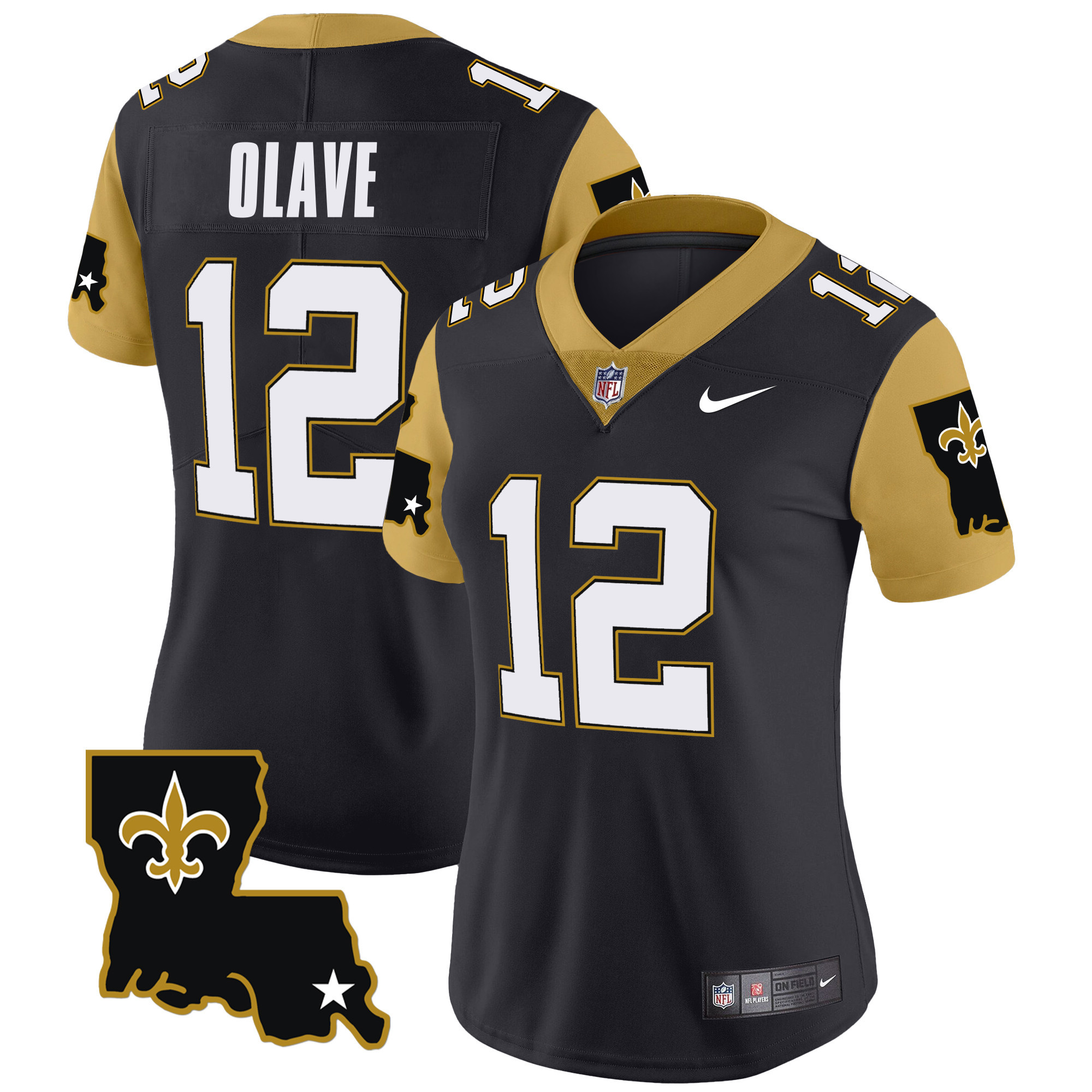 Women's Chris Olave New Orleans Saints 1987 Legacy Vapor Limited Black Jersey V2 - All Stitched