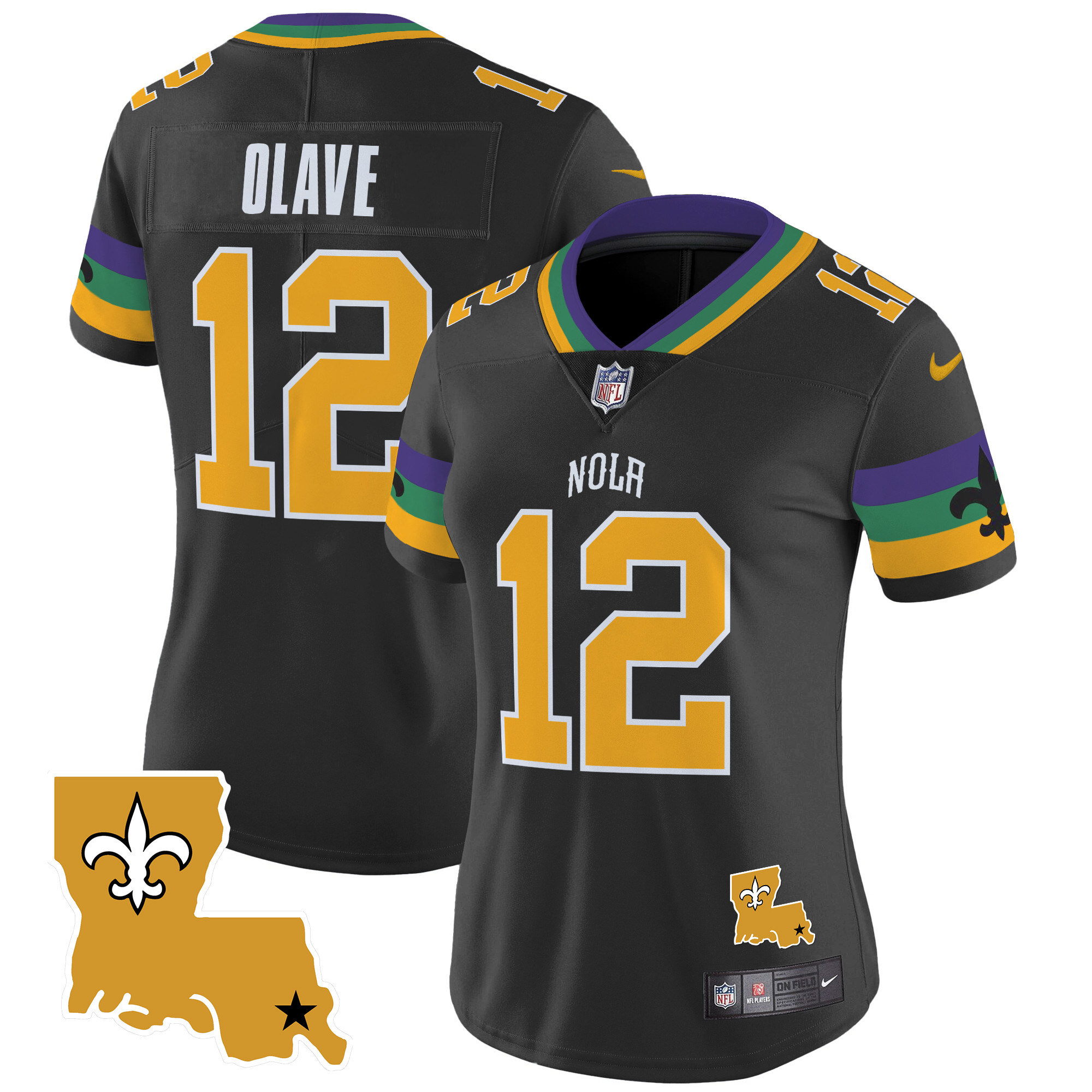Women's Chris Olave New Orleans Saints 2024 New Orleans City Vapor Limited Black Jersey - All Stitched