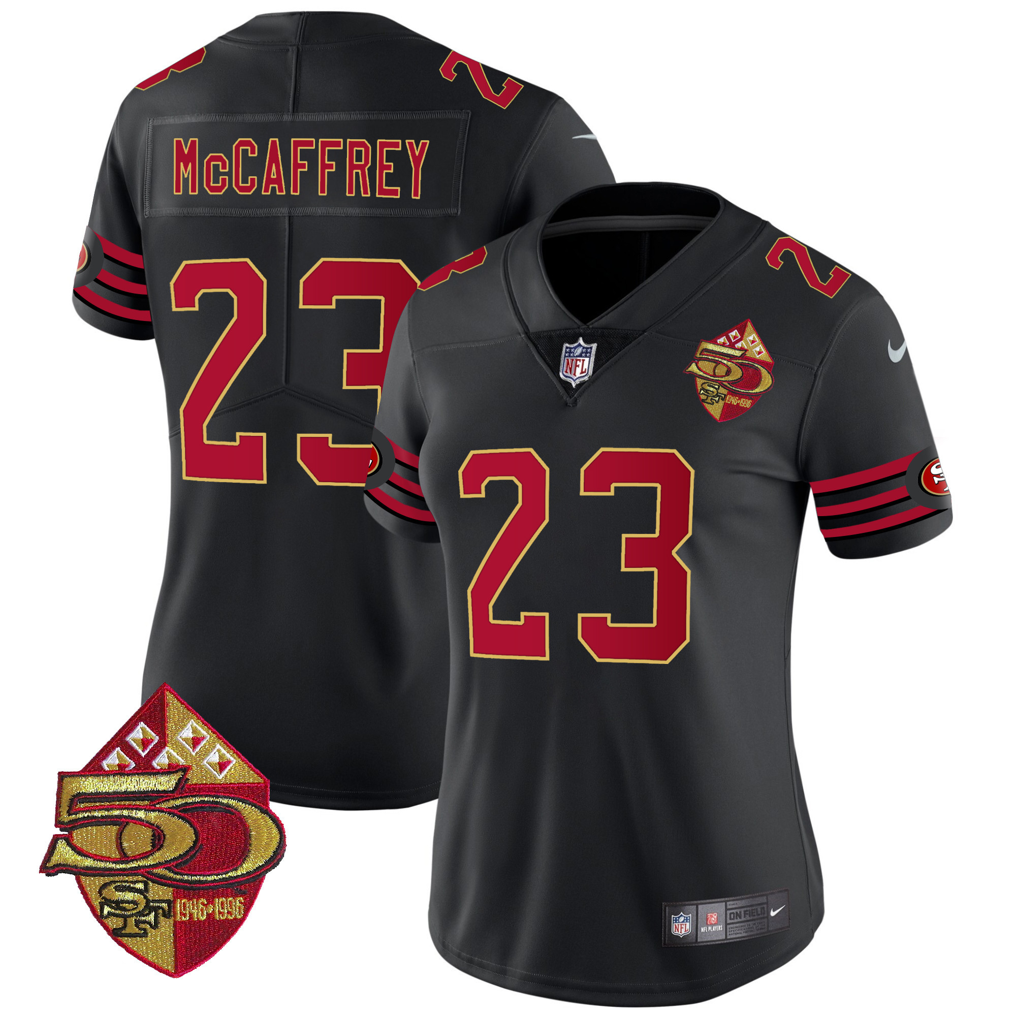 Women's Christian McCaffrey San Francisco 49ers 1996 Throwback Vapor Limited Black Jersey - All Stitched