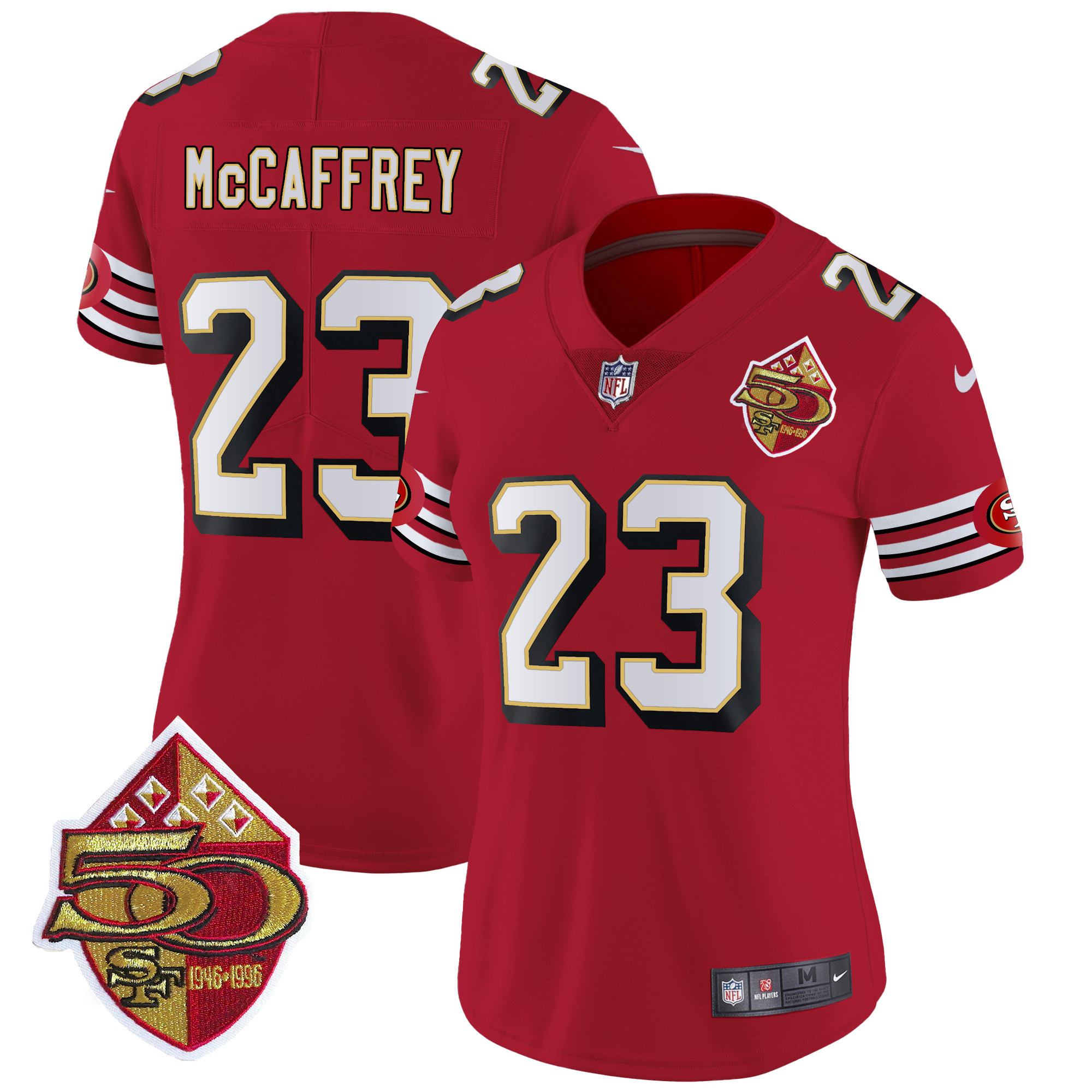 Women's Christian McCaffrey San Francisco 49ers 1996 Throwback Vapor Limited Red Jersey - All Stitched