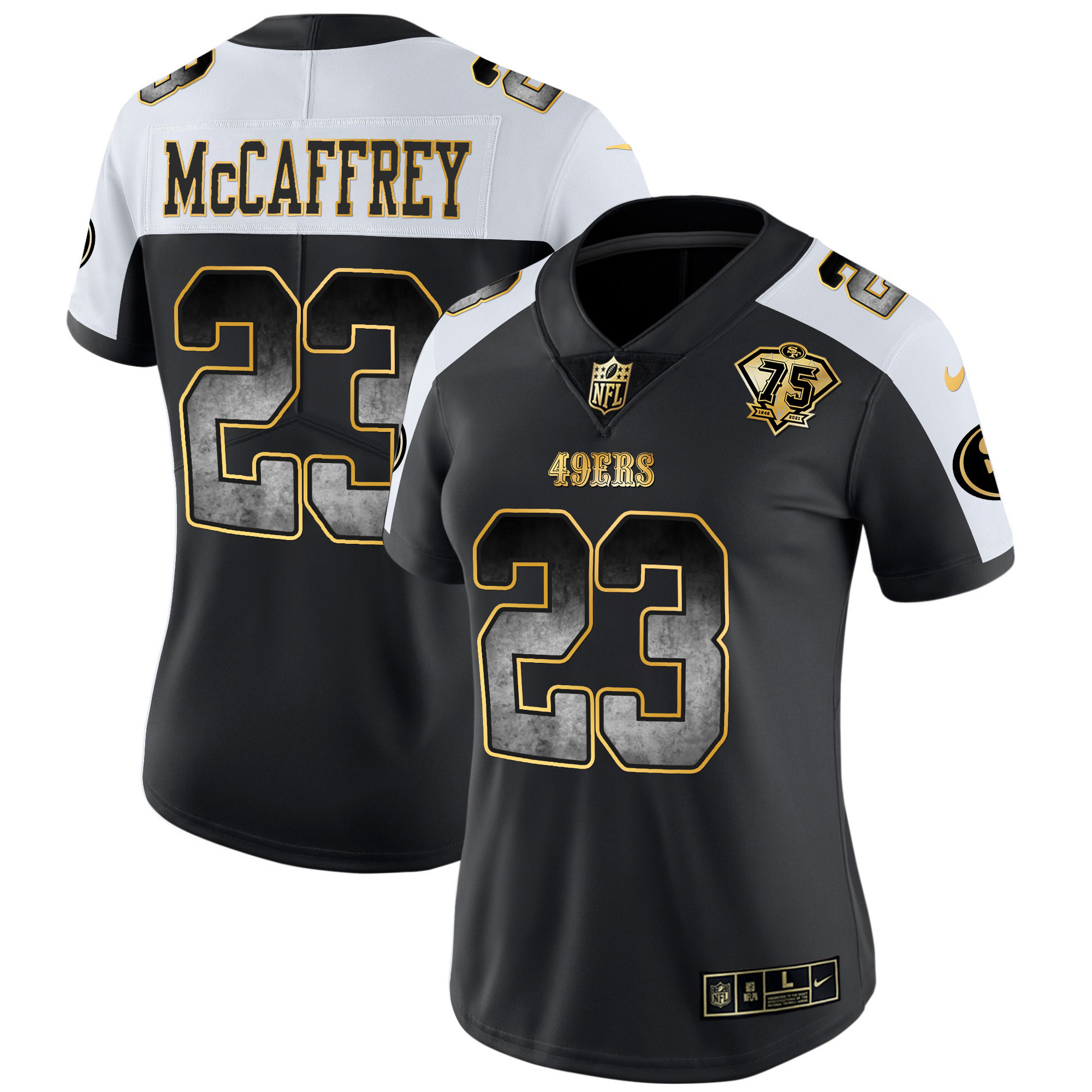 Women's Christian McCaffrey San Francisco 49ers Arch Smoke Vapor Alternate Jersey - All Stitched