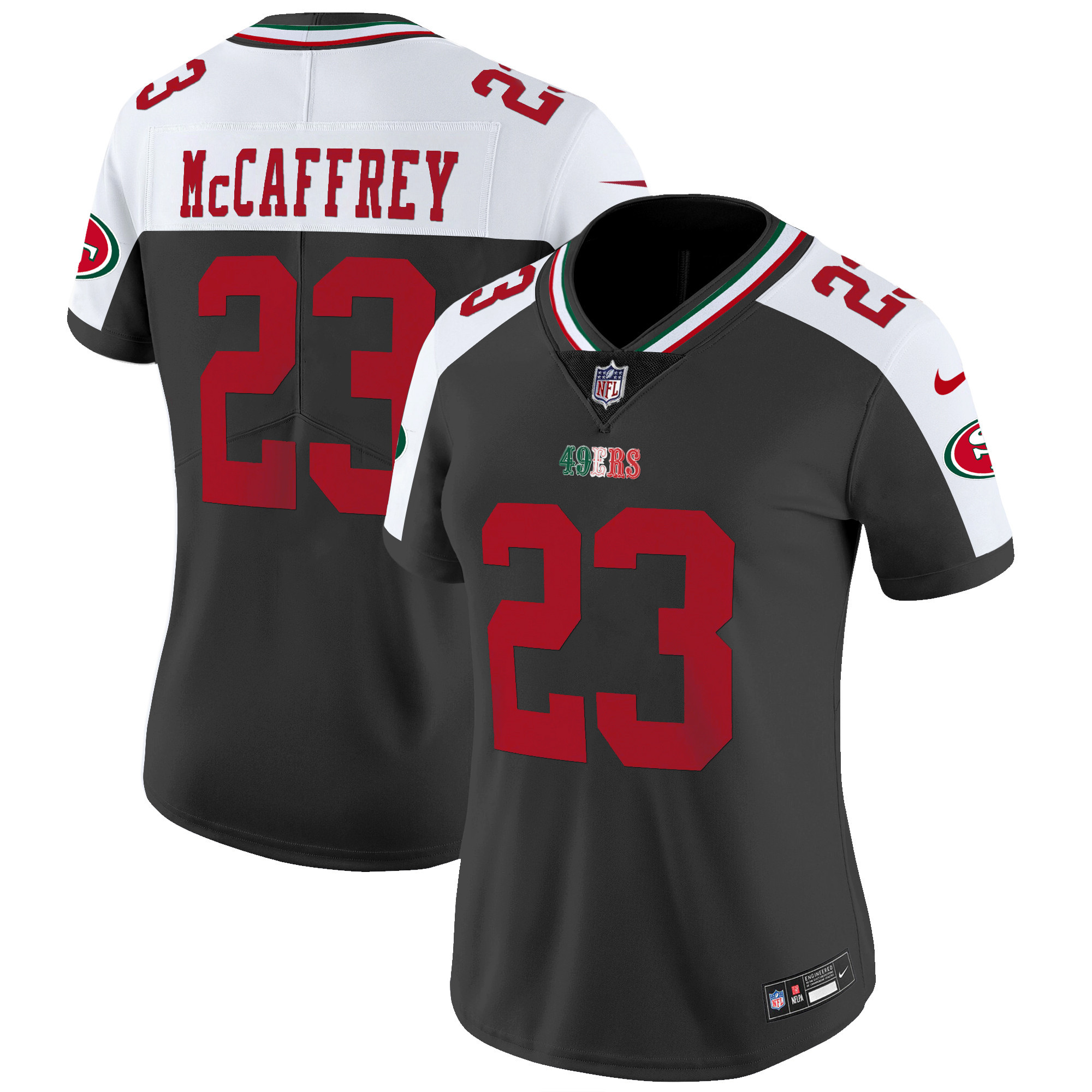 Women's Christian McCaffrey San Francisco 49ers Mexico Vapor Black Alternate Jersey V2 - All Stitched