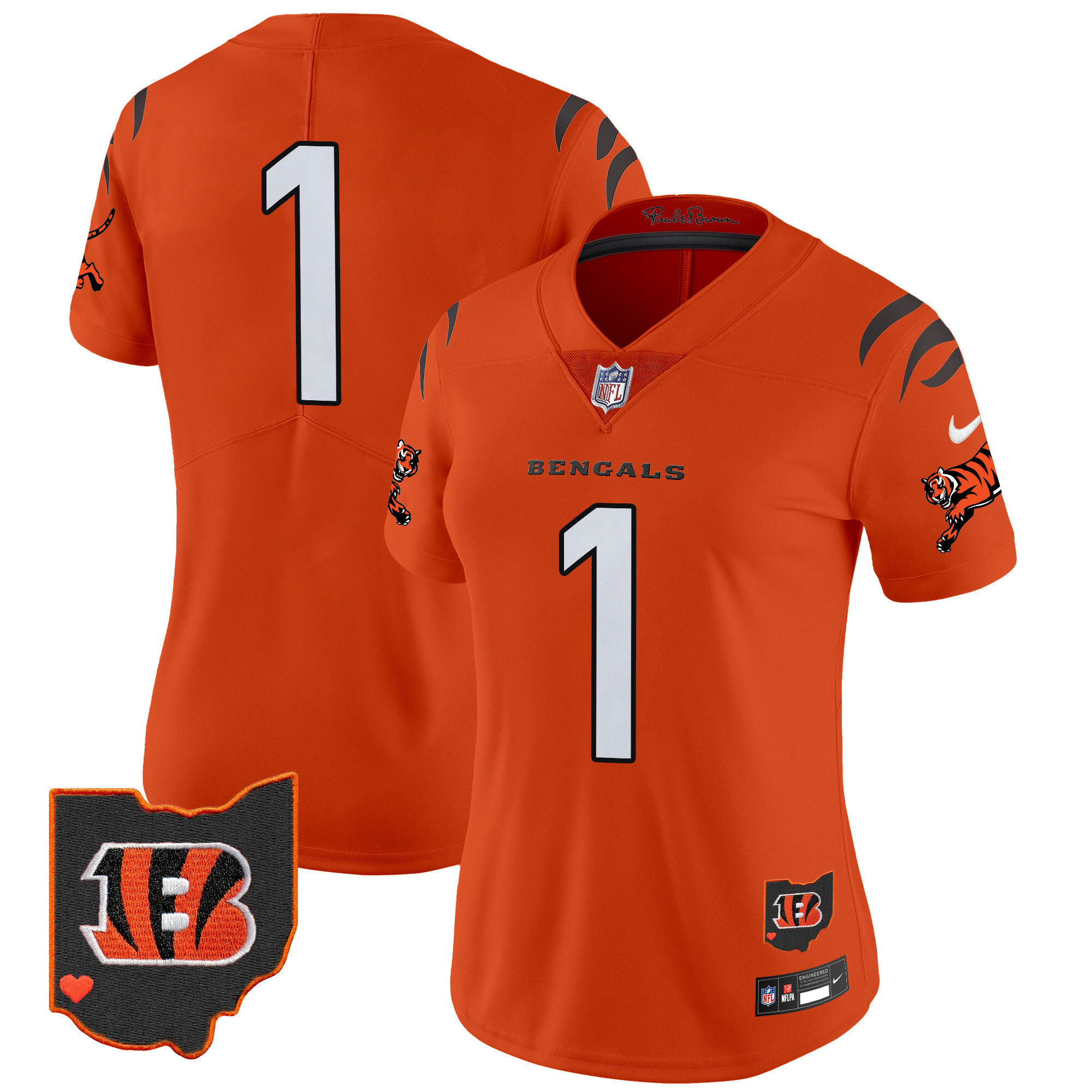 Women's Cincinnati Bengals 2024 Vapor Limited  Orange Jersey - All Stitched