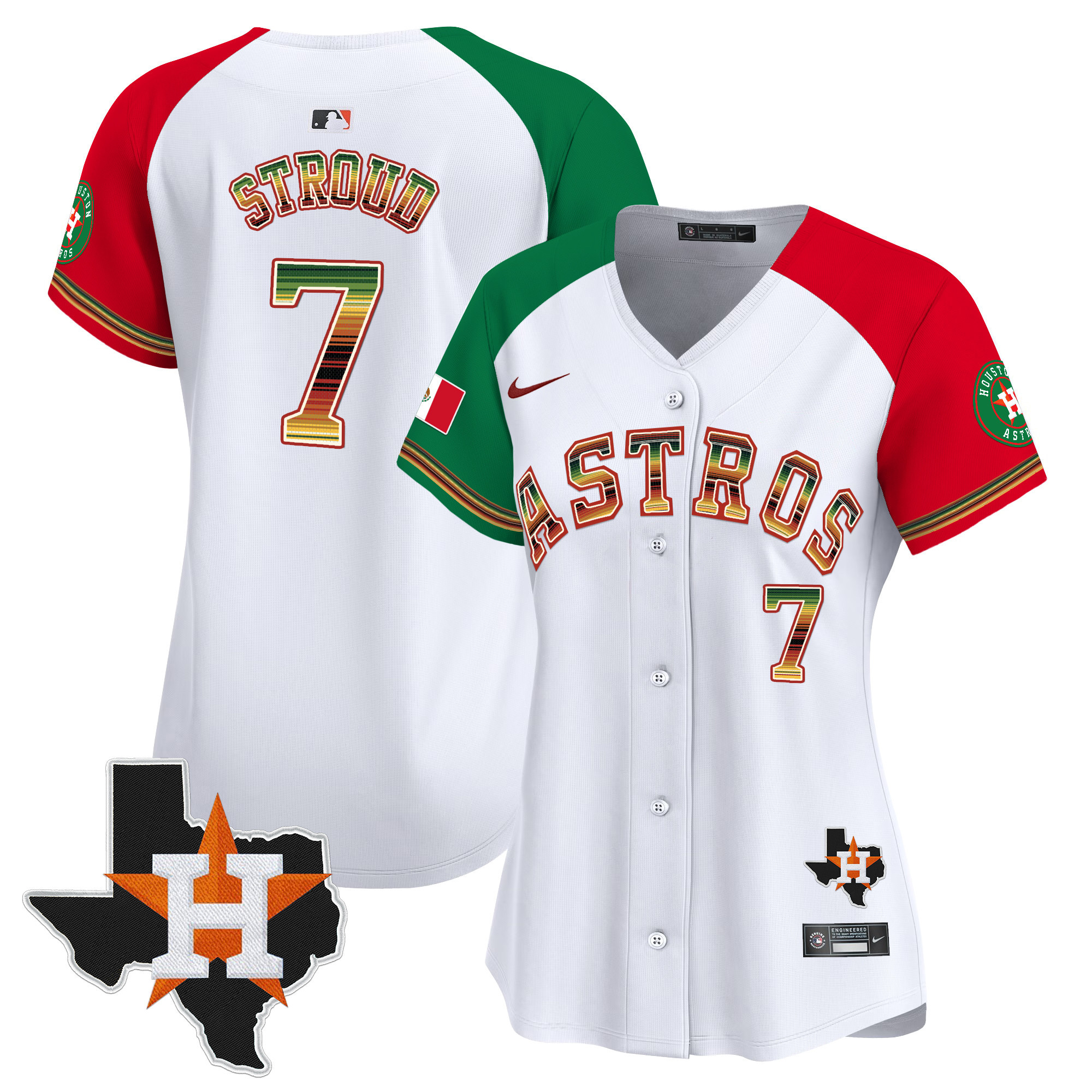 Women's CJ Stroud Houston Astros Mexico Traditional Style Vapor Premier Limited Alternate Jersey - All Stitched