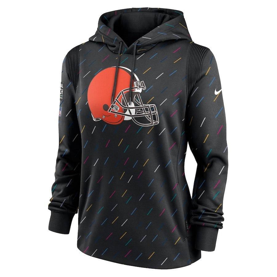 Women’s Cleveland Browns Nike Anthracite 2021 NFL Crucial Catch Therma Pullover Hoodie