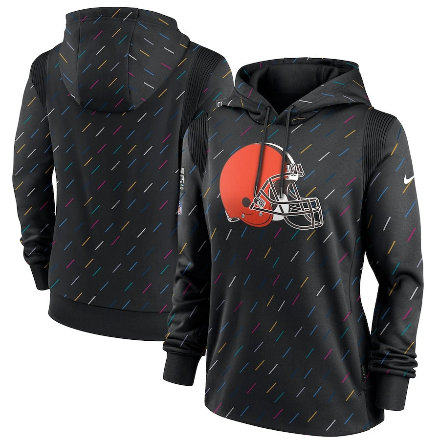 Women’s Cleveland Browns Nike Anthracite 2021 NFL Crucial Catch Therma Pullover Hoodie