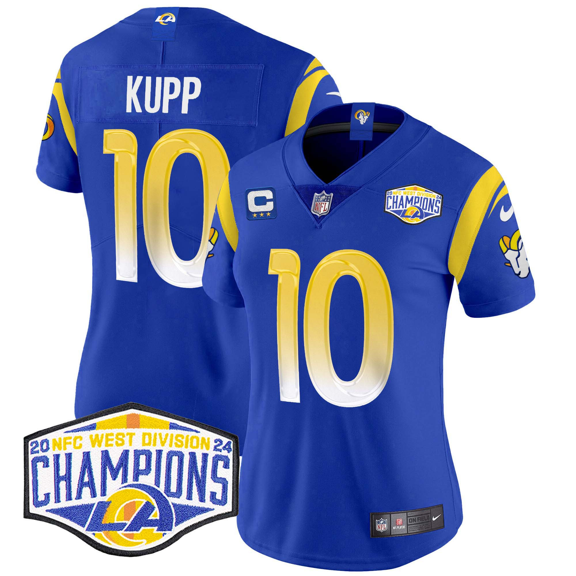 Women's Cooper Kupp Los Angeles Rams 2024 NFC West Division Champions Vapor Limited Royal Jersey - All Stitched
