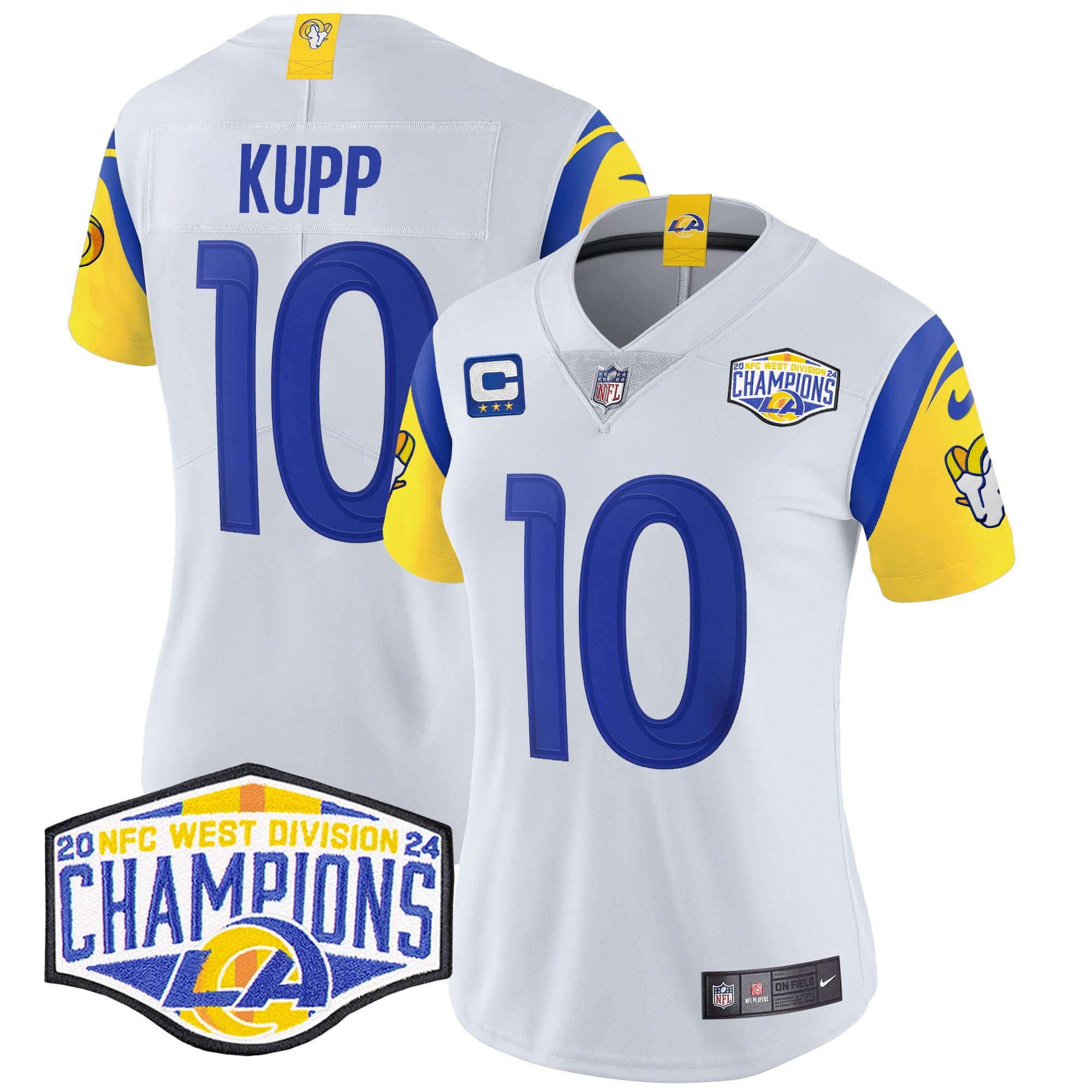 Women's Cooper Kupp Los Angeles Rams 2024 NFC West Division Champions Vapor Limited White Jersey - All Stitched