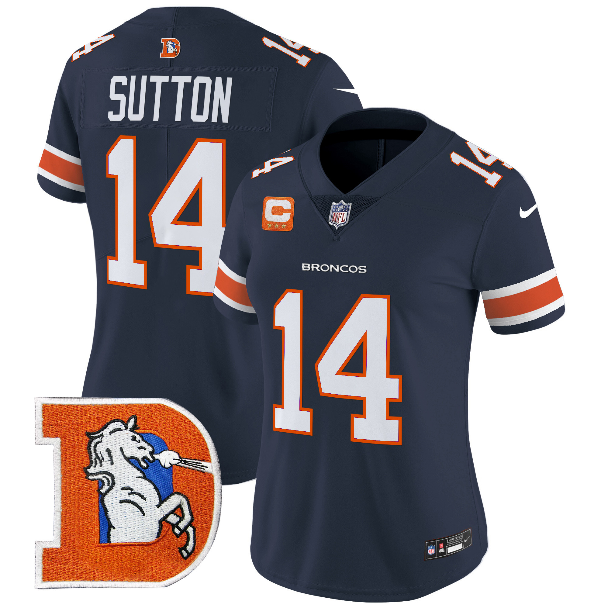 Women's Courtland Sutton Denver Broncos Throwback Vapor Limited Navy Jersey - All Stitched