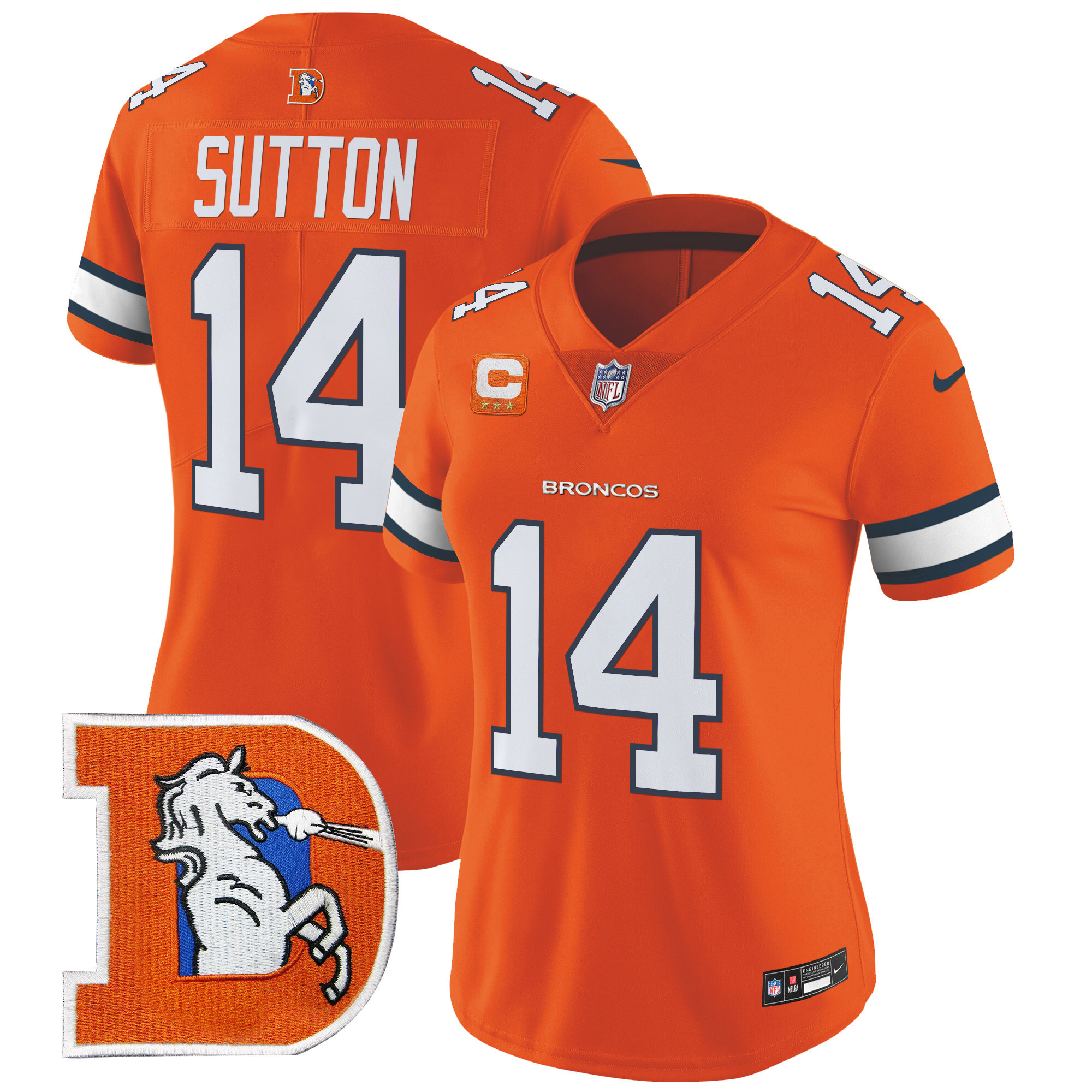 Women's Courtland Sutton Denver Broncos Throwback Vapor Limited Orange Jersey - All Stitched